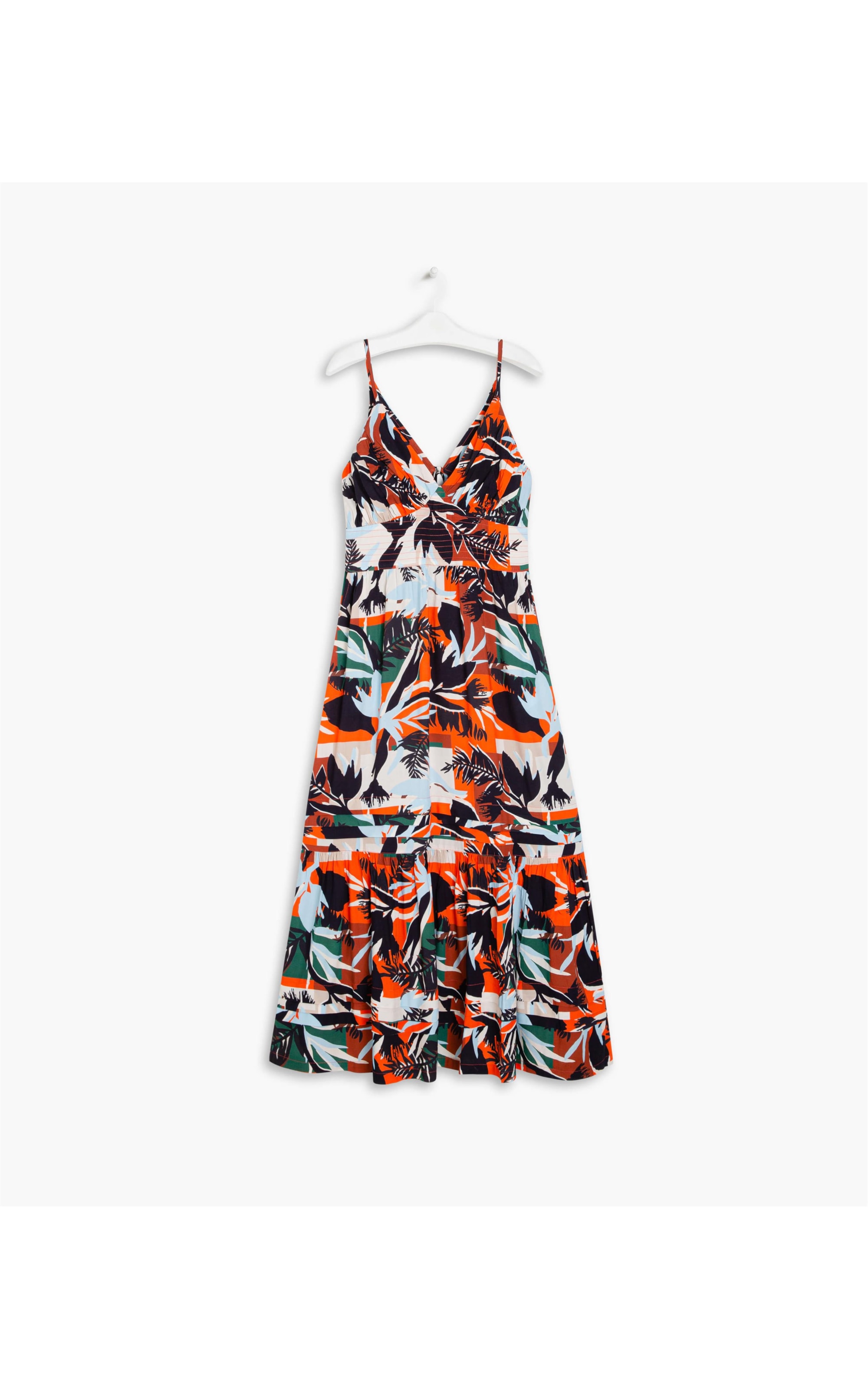 Vestido Alice Algodao Est Folhagem Abobora