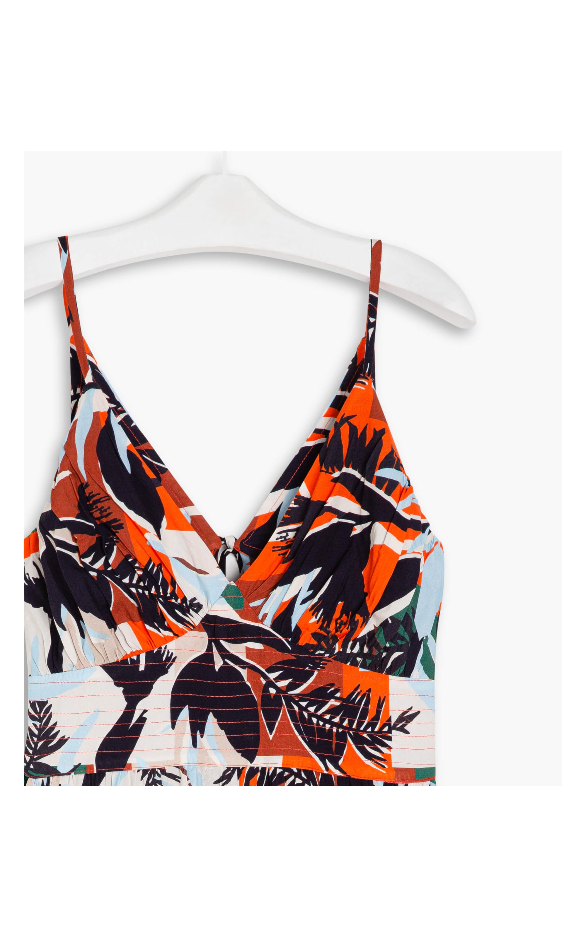 Vestido Alice Algodao Est Folhagem Abobora