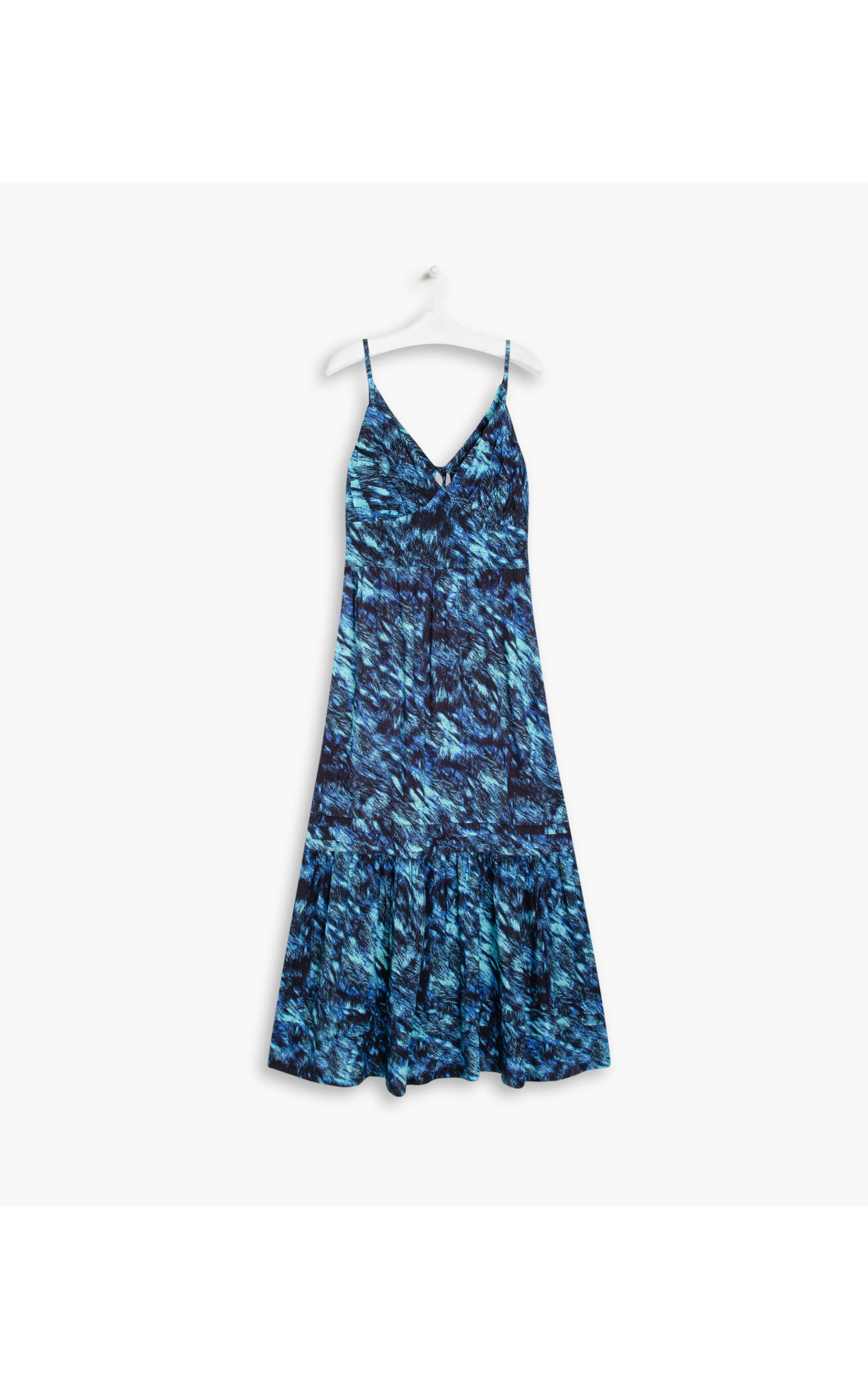 Vestido Alice Algodao Est Folhagem Azul Bic