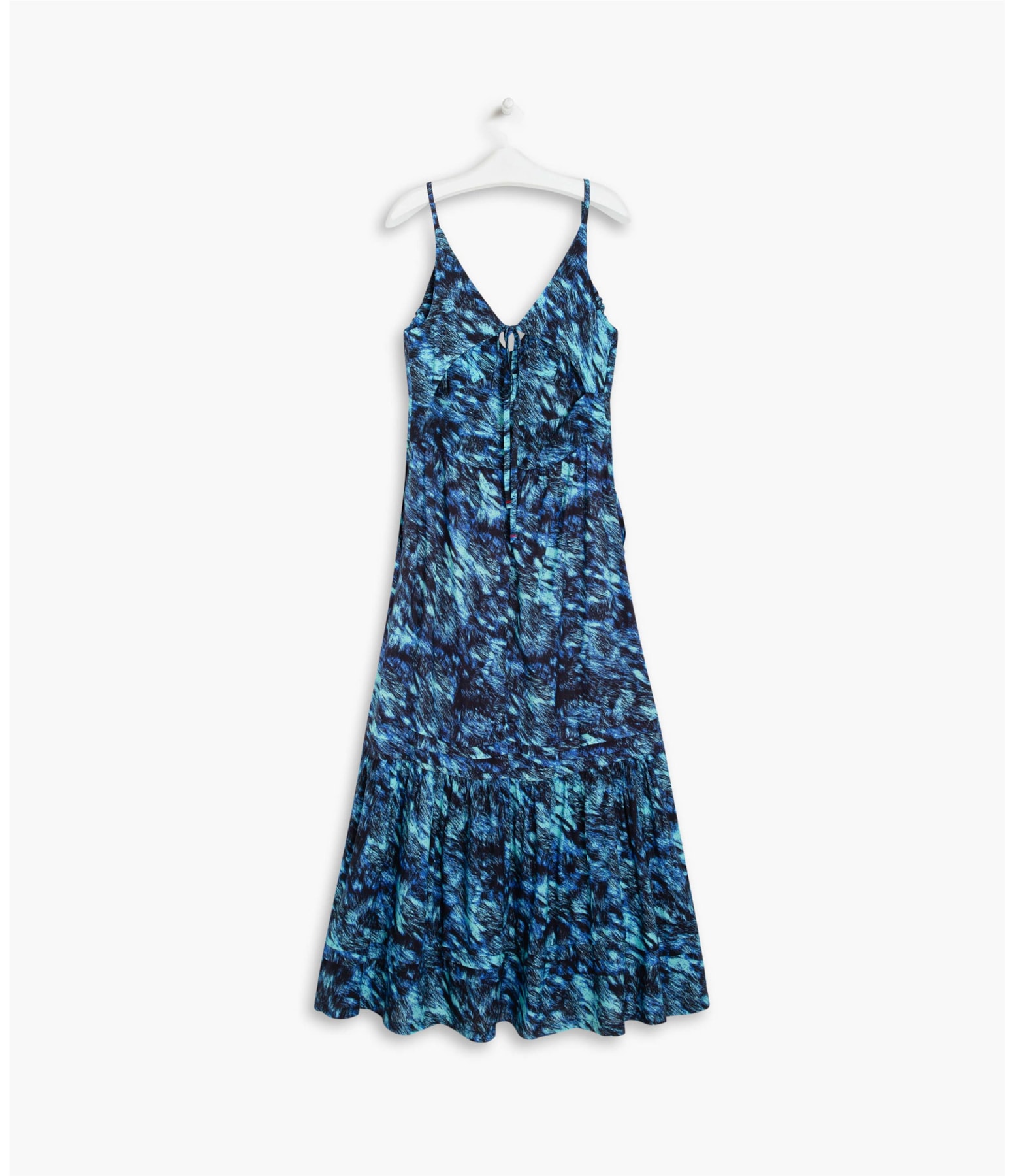 Vestido Alice Algodao Est Folhagem Azul Bic