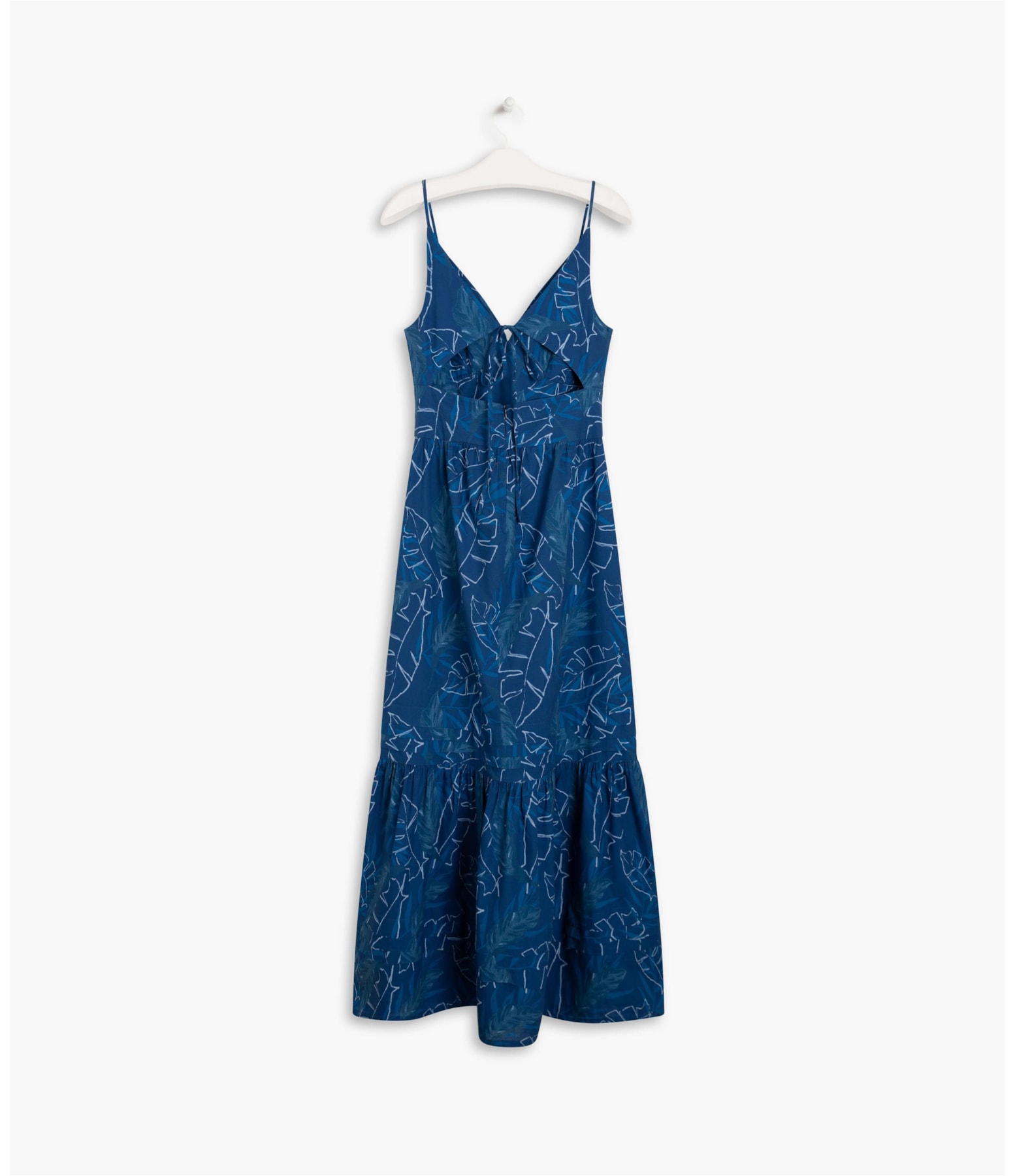 Vestido Alice Algodao Est Folhagem Marinho