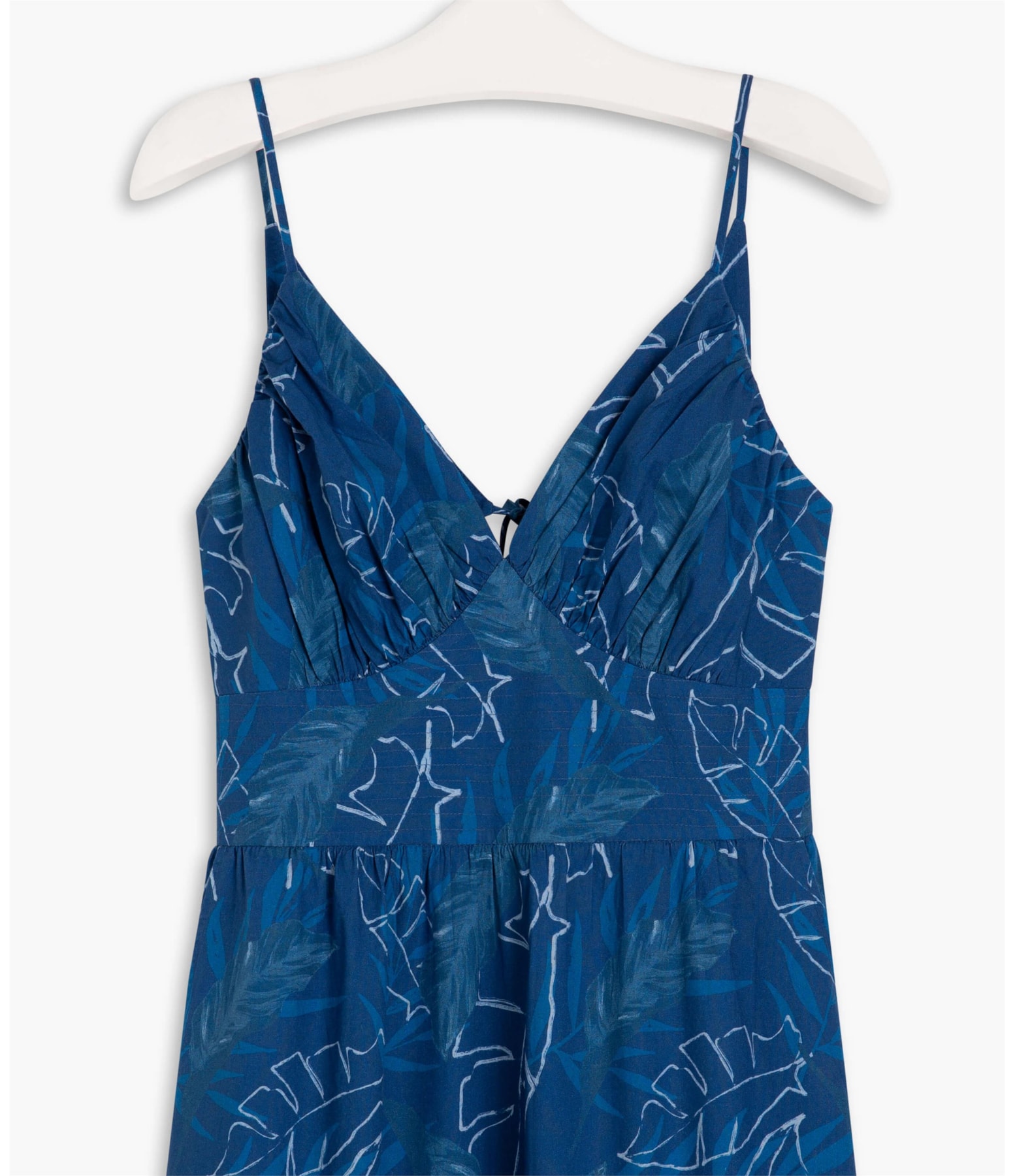 Vestido Alice Algodao Est Folhagem Marinho