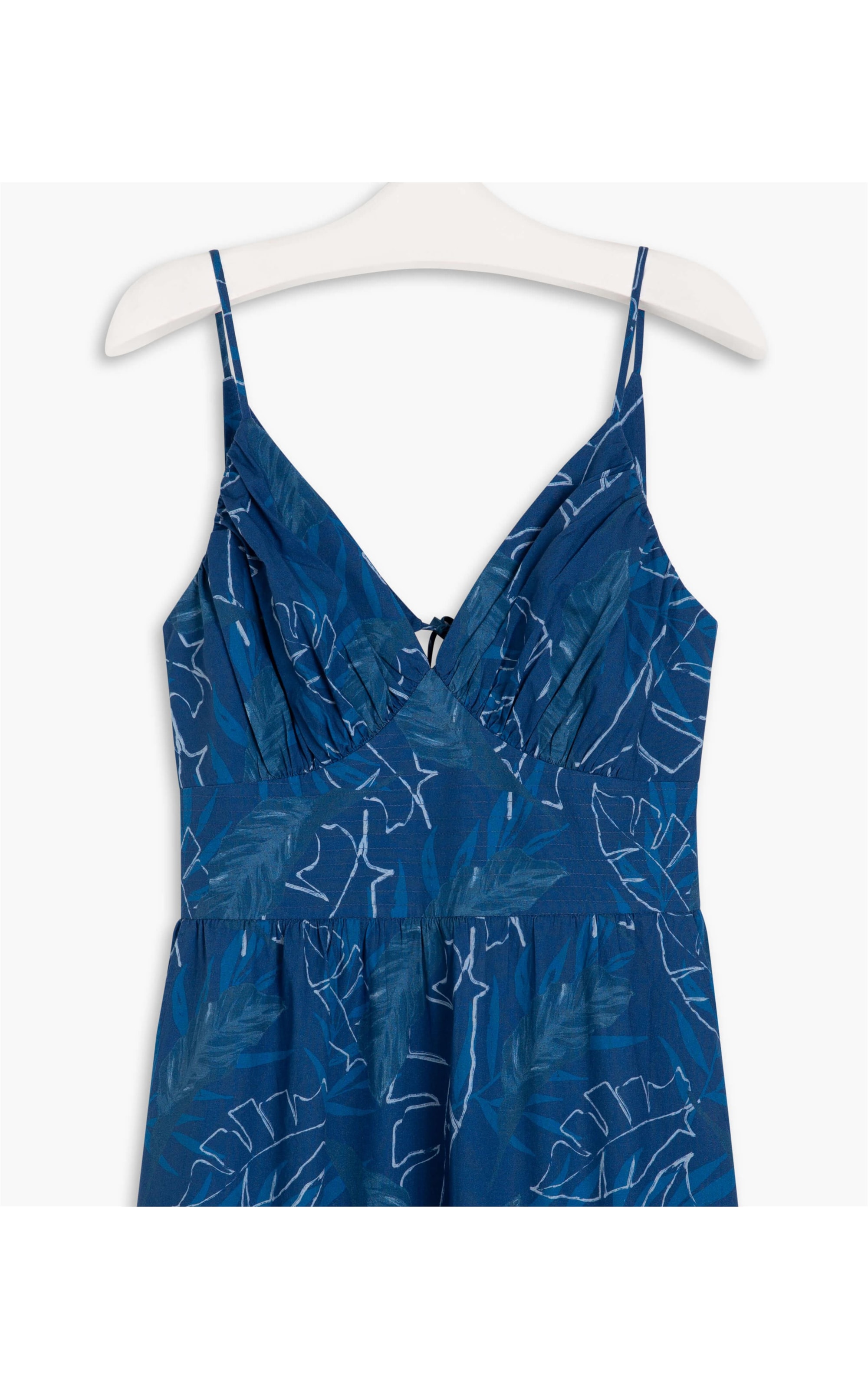 Vestido Alice Algodao Est Folhagem Marinho