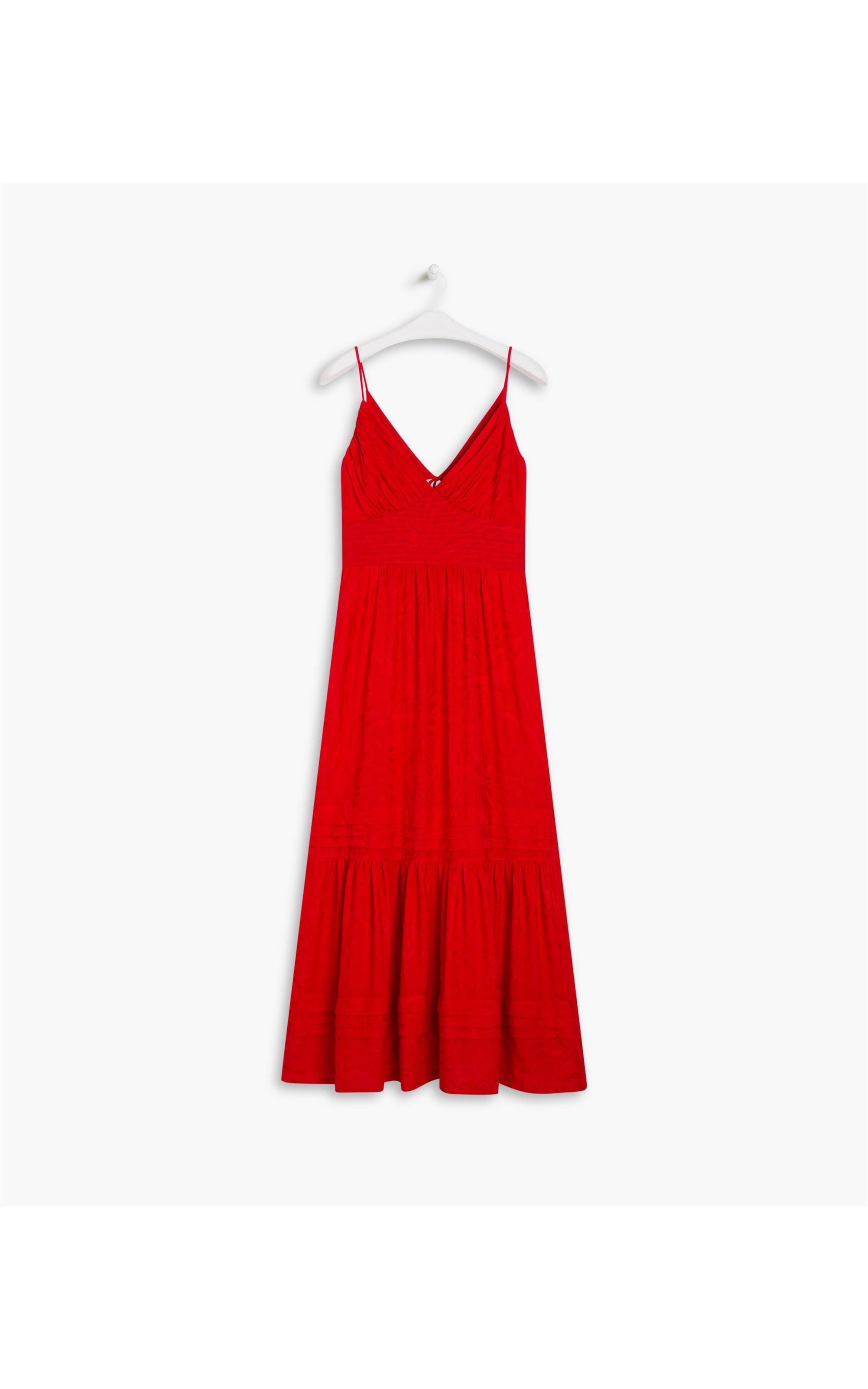 Vestido Alice Viscose Jacquard Abacaxi Vermelho
