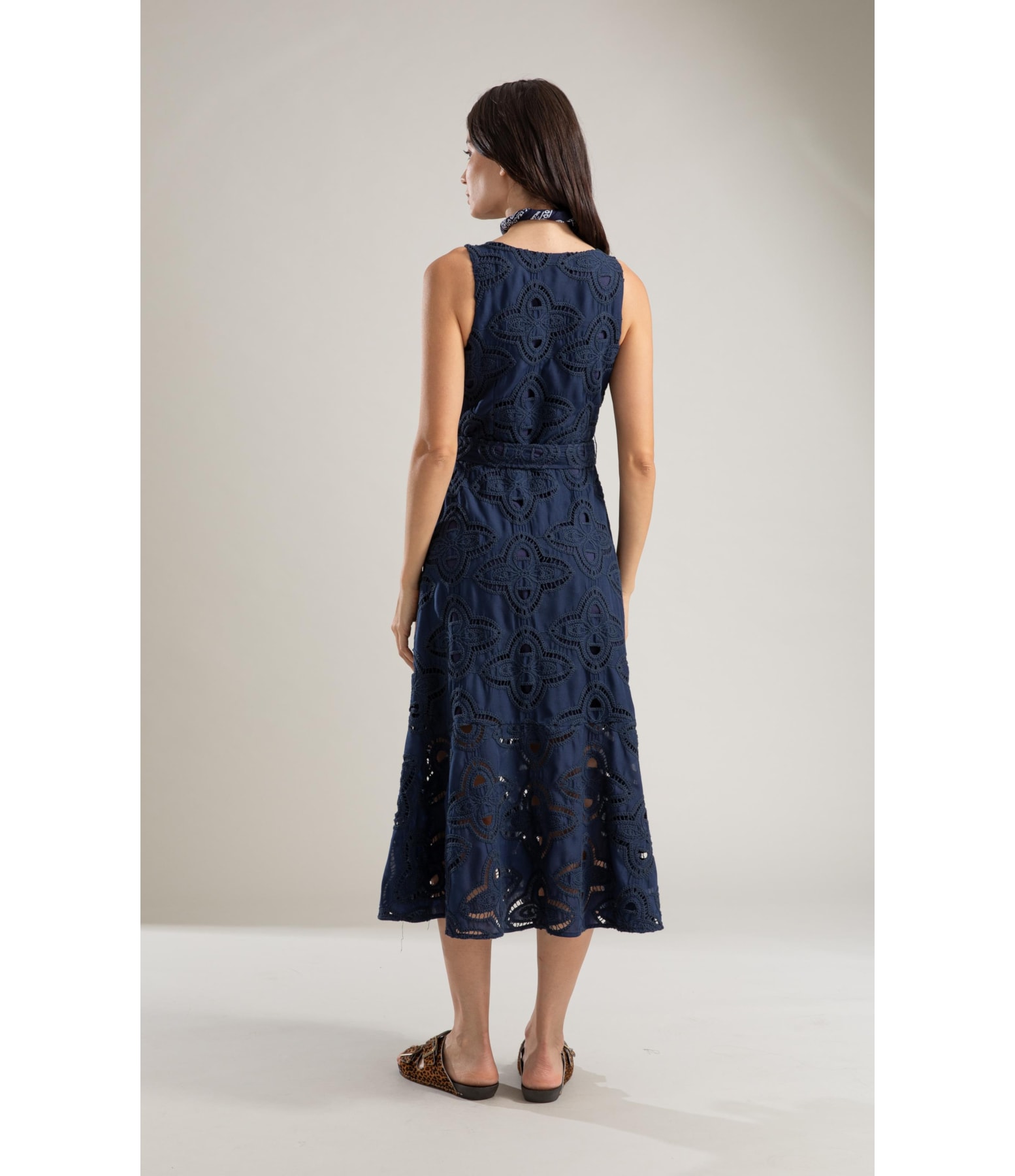 Vestido Alissa Bordado Marinho