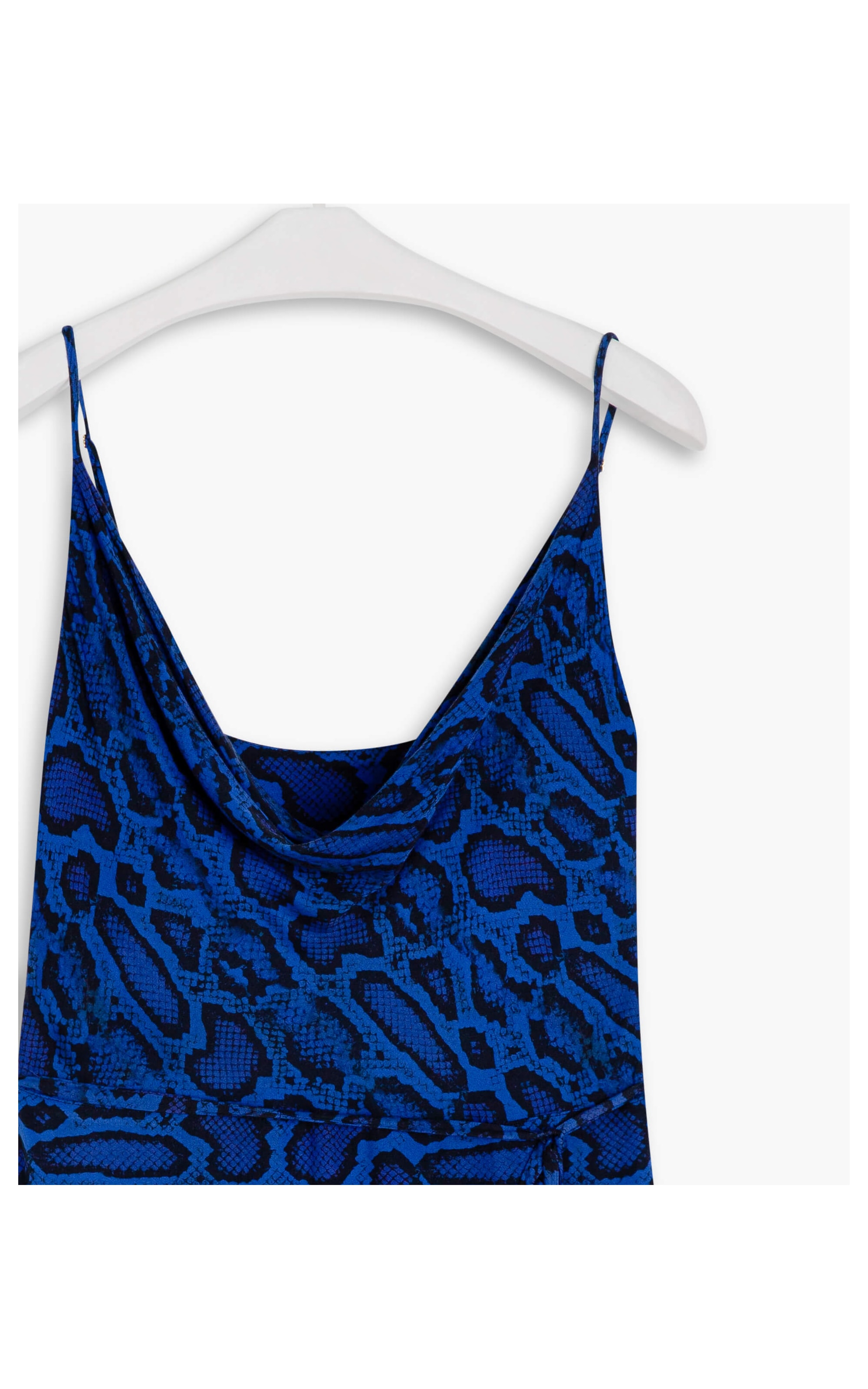 Vestido Anne Viscose Est Croco Azul Bic