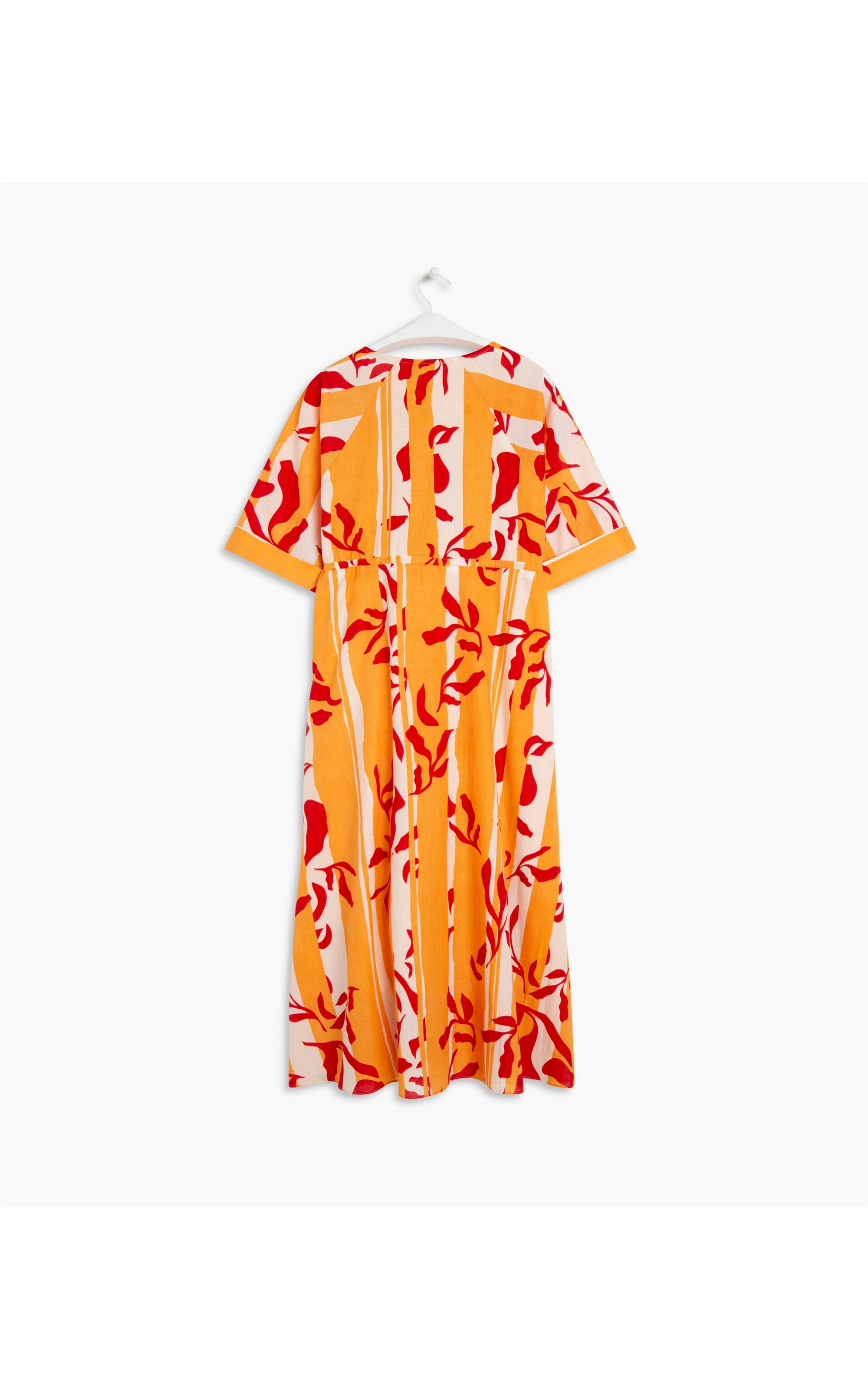 Vestido Athenas Voil Elementos Laranja