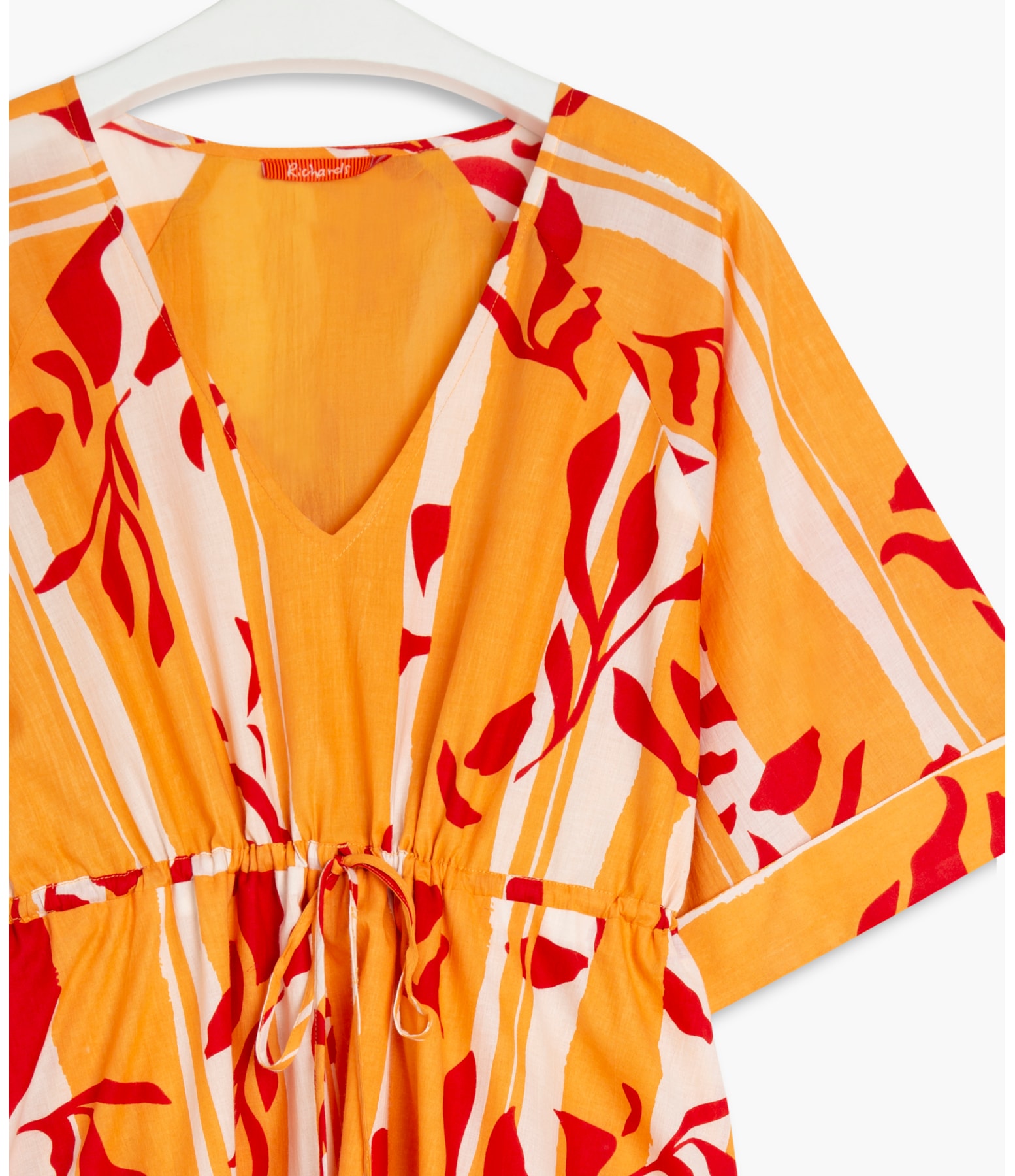 Vestido Athenas Voil Elementos Laranja