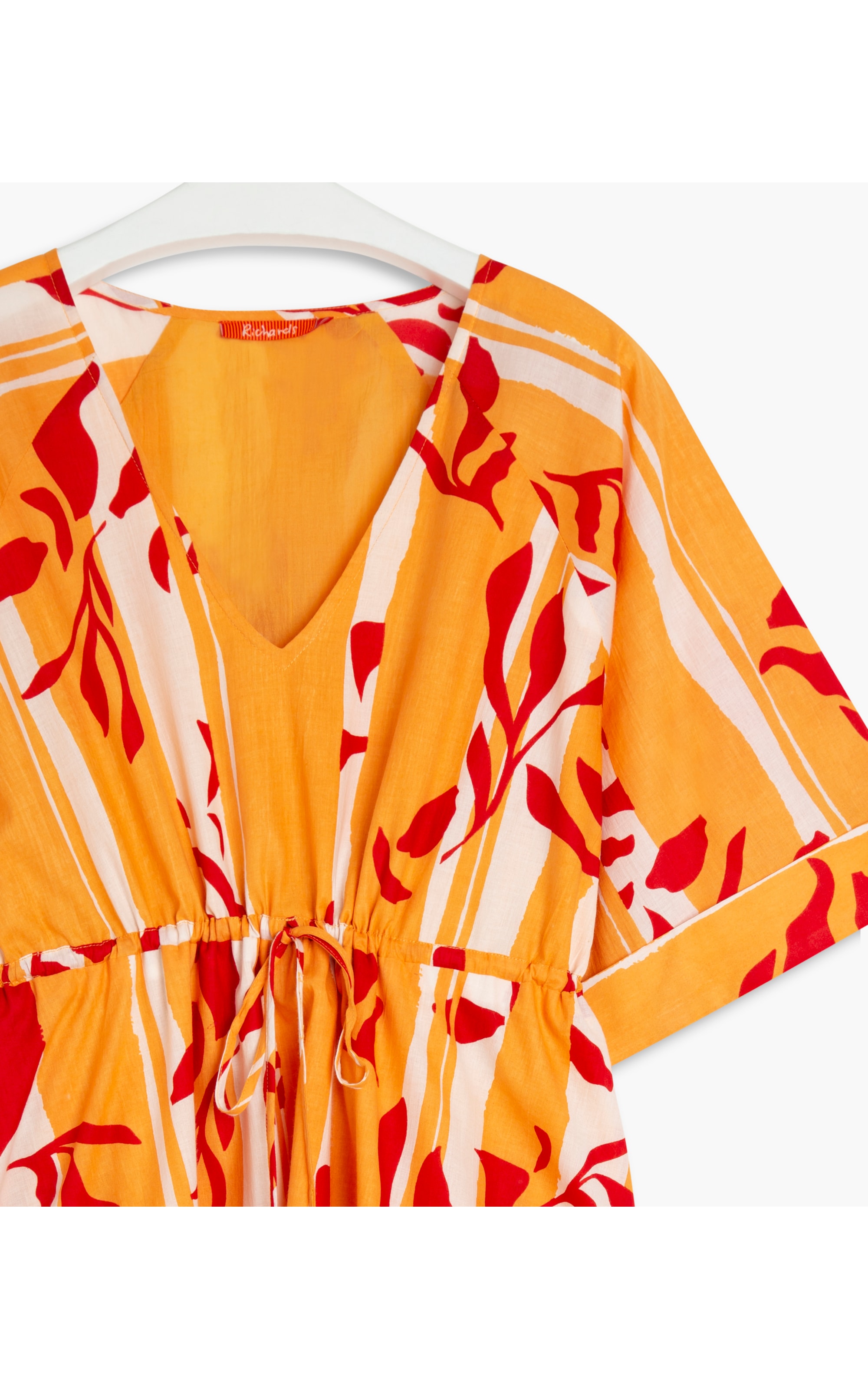 Vestido Athenas Voil Elementos Laranja