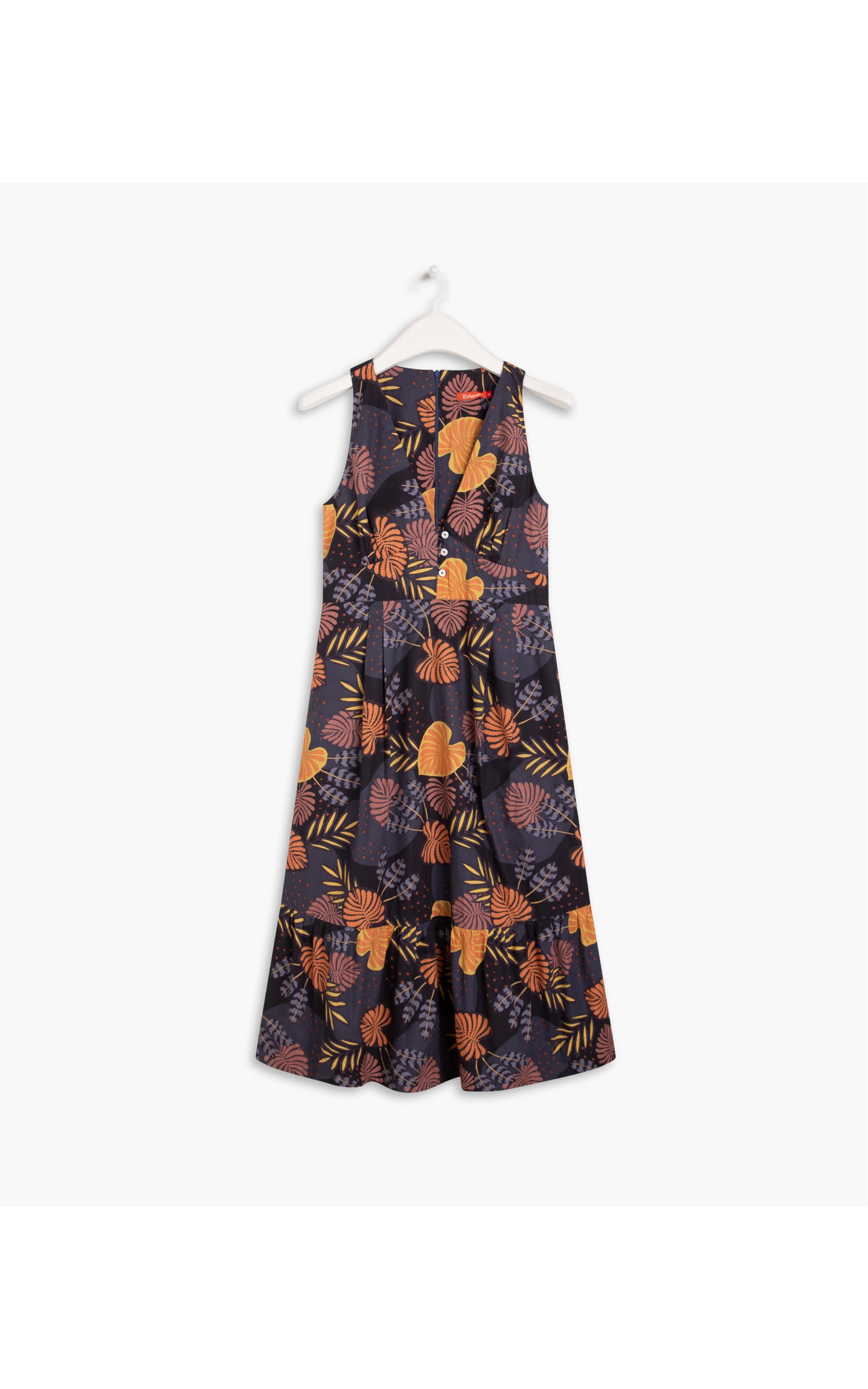 Vestido Áustria Est. Winter Leaves Dark Navy