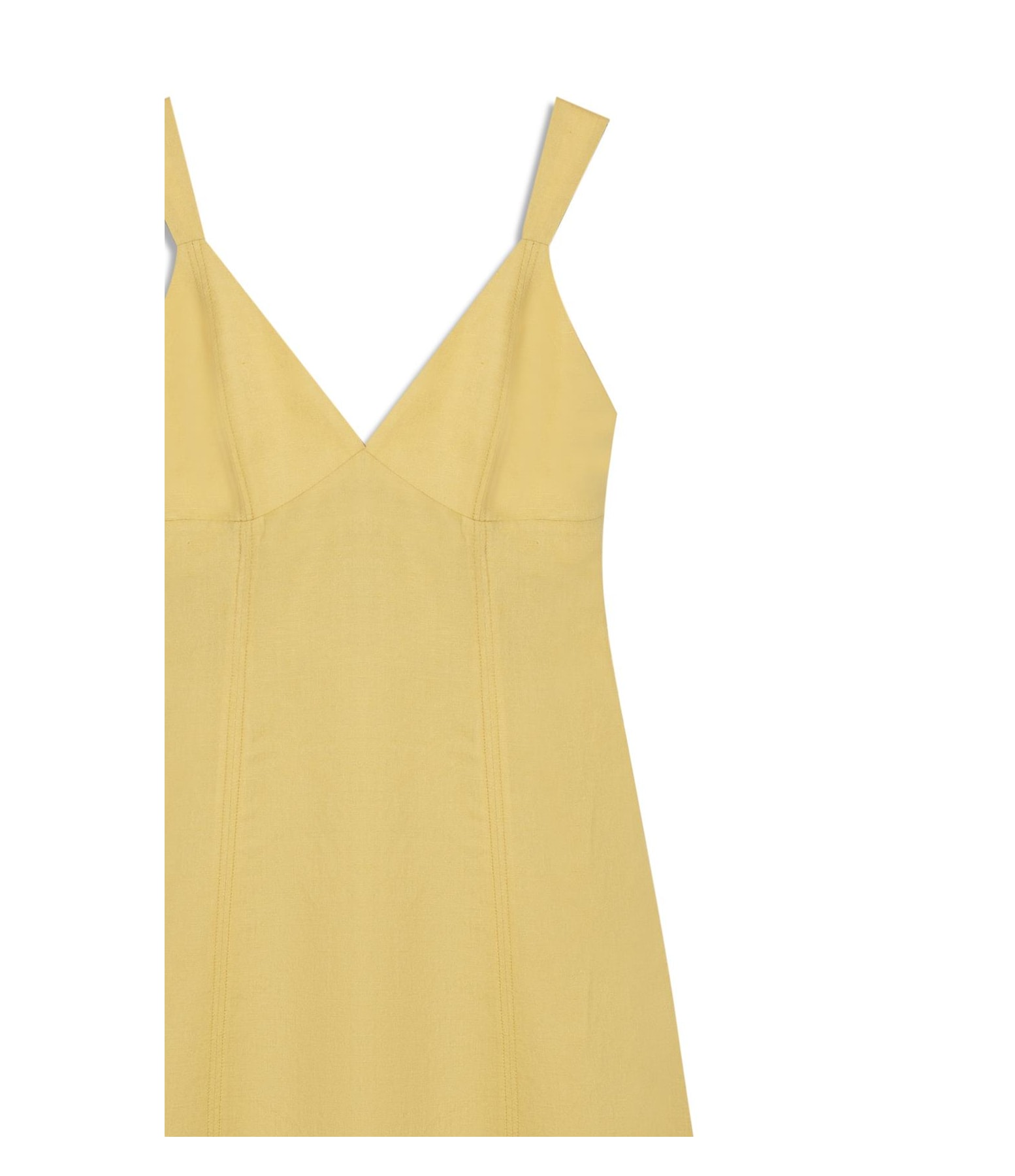 Vestido Balsas Linho Blend Liso Amarelo Claro