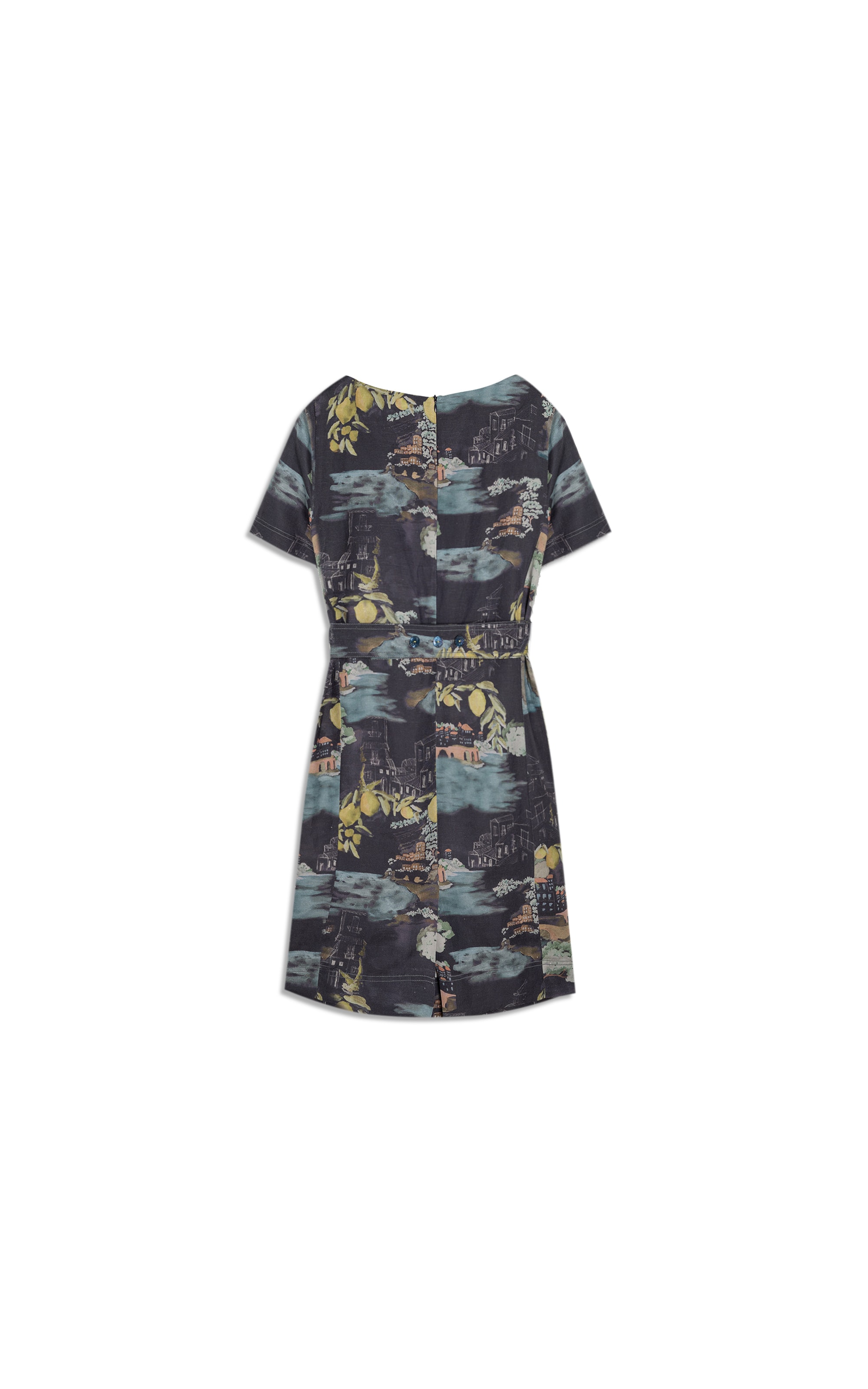 Vestido Beatrice Paesaggio Dark Navy
