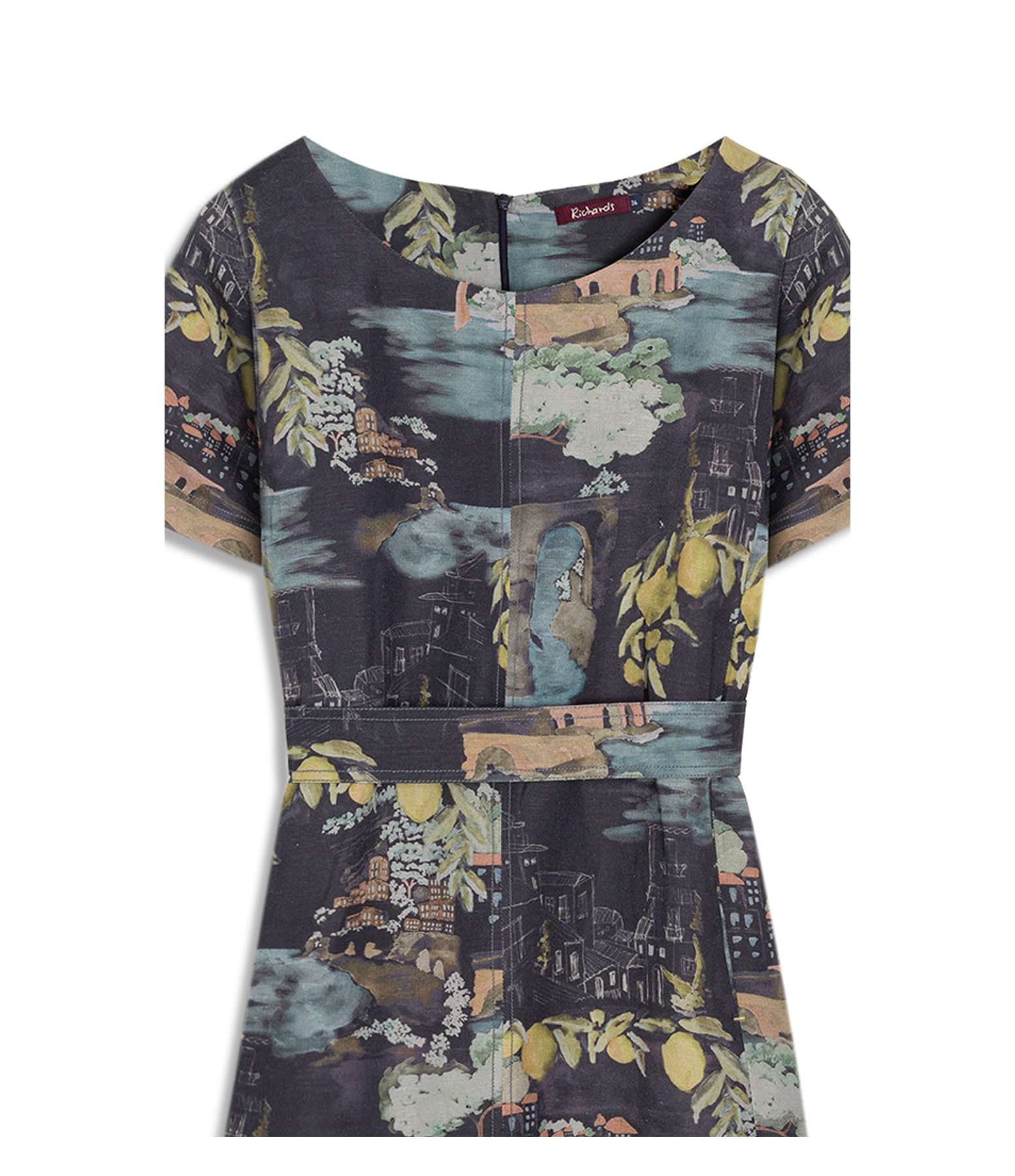 Vestido Beatrice Paesaggio Dark Navy