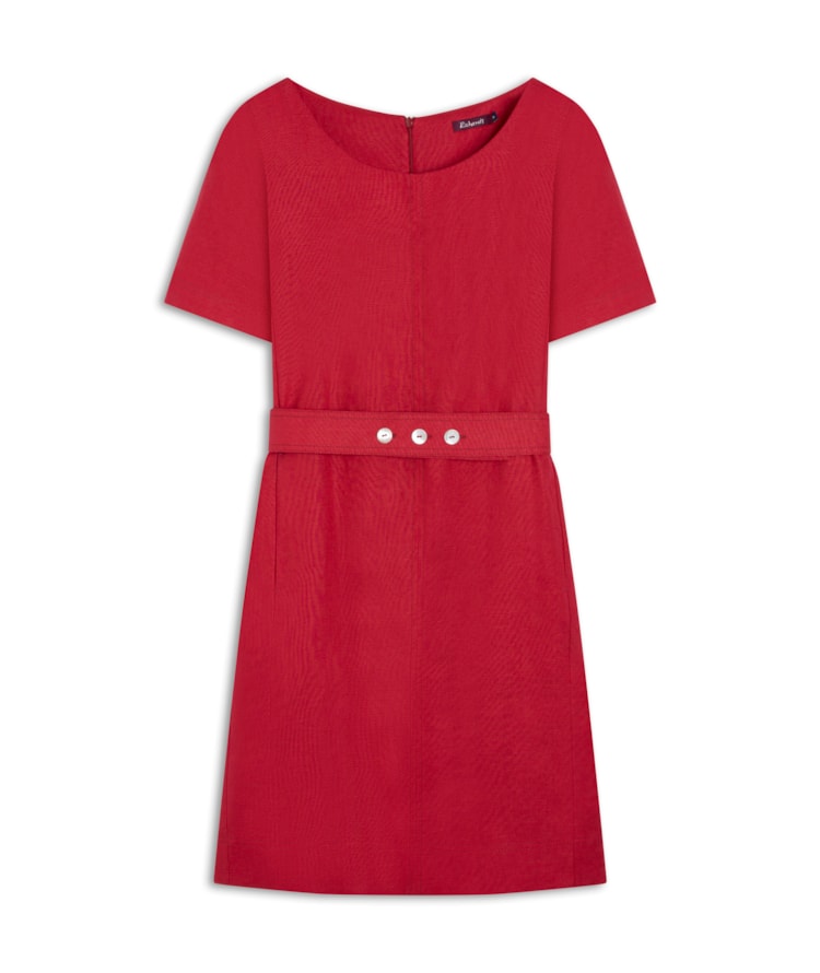 Vestido Beatrice  Puro Linho Bordeaux