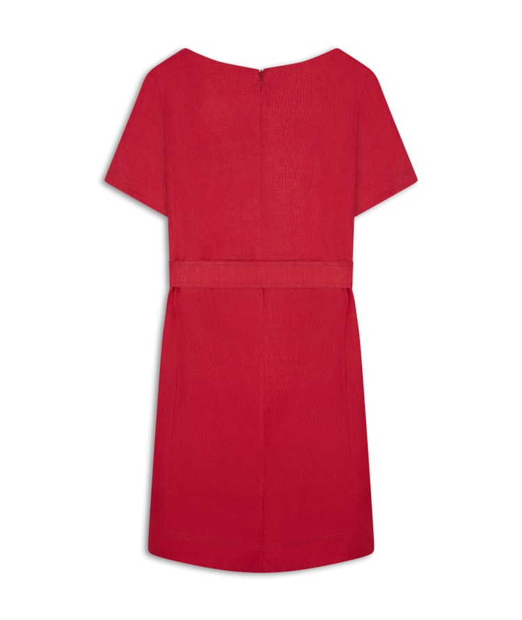 Vestido Beatrice  Puro Linho Bordeaux