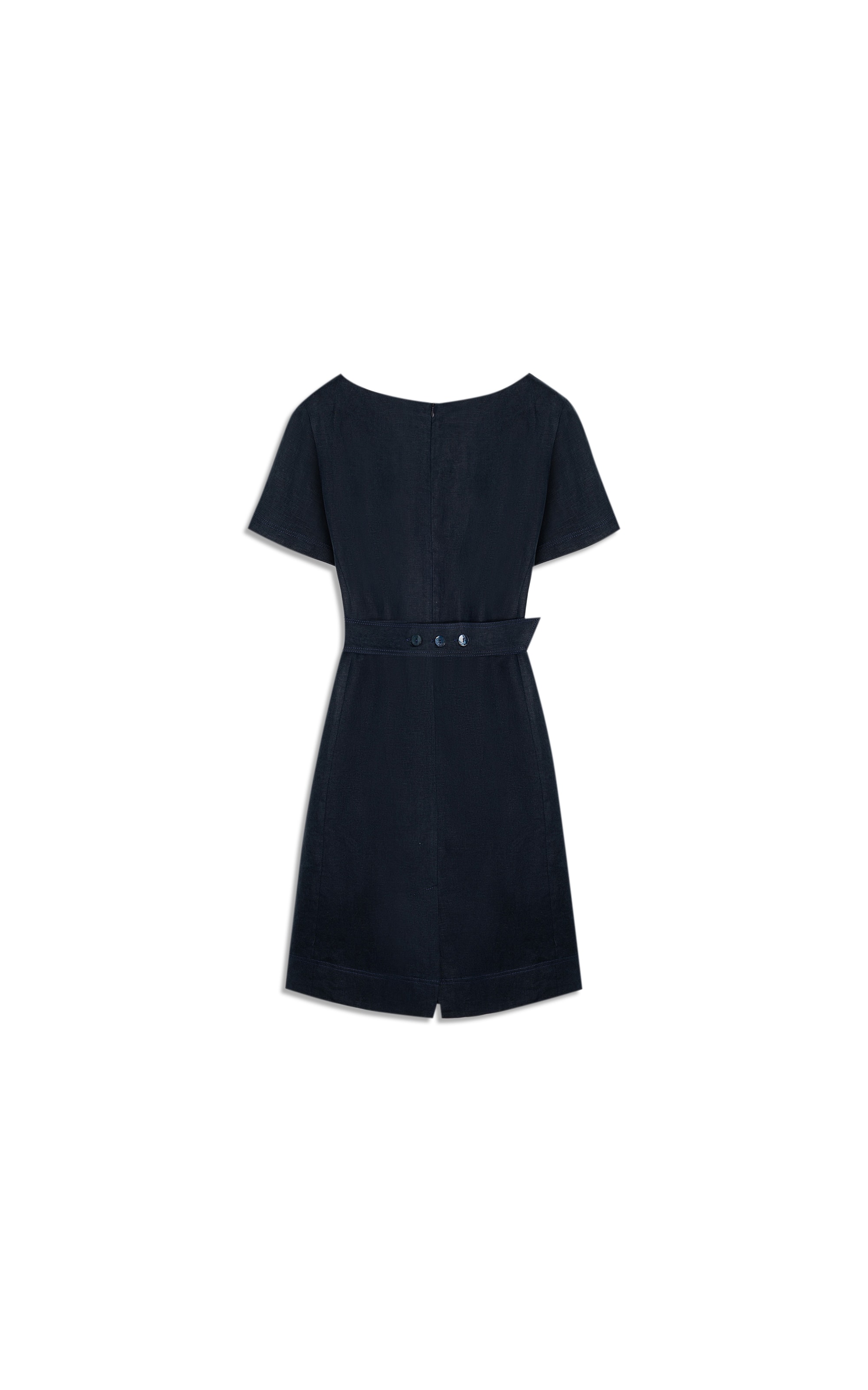 Vestido Beatrice  Puro Linho Dark Navy