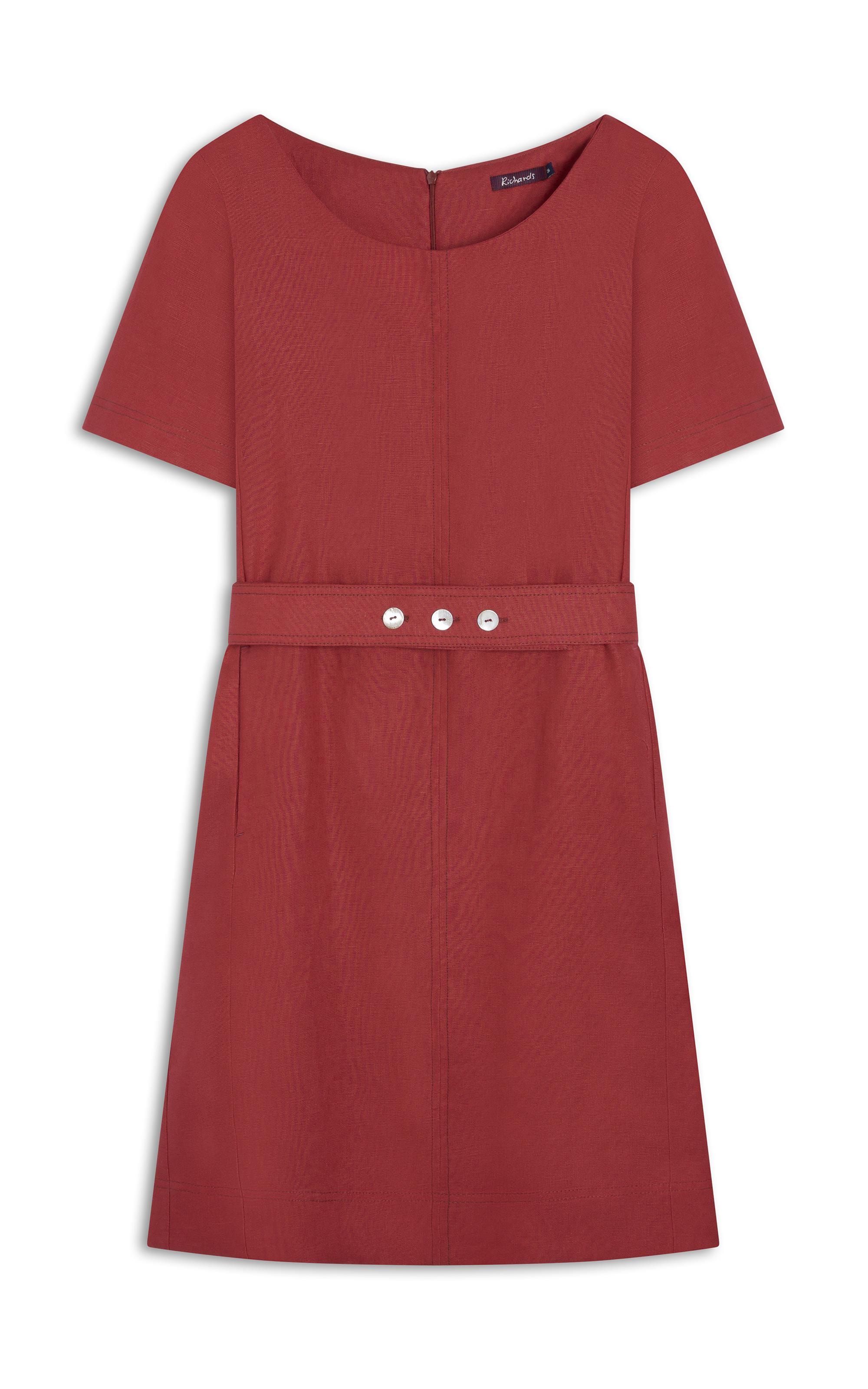 Vestido Beatrice  Puro Linho Vinho