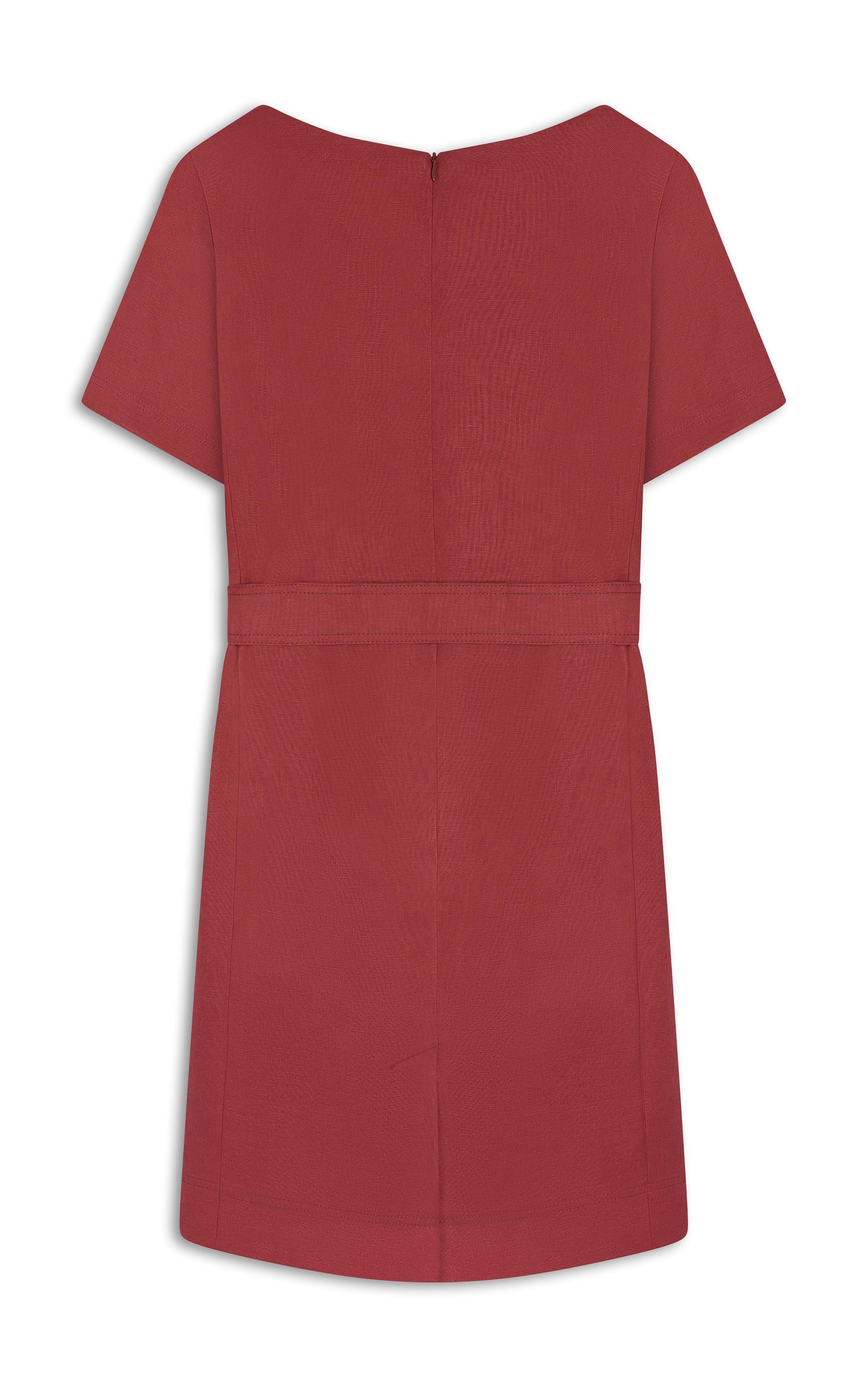 Vestido Beatrice  Puro Linho Vinho