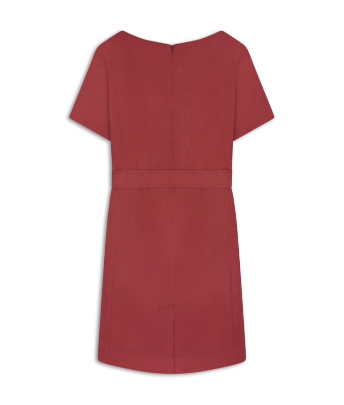 Vestido Beatrice  Puro Linho Vinho