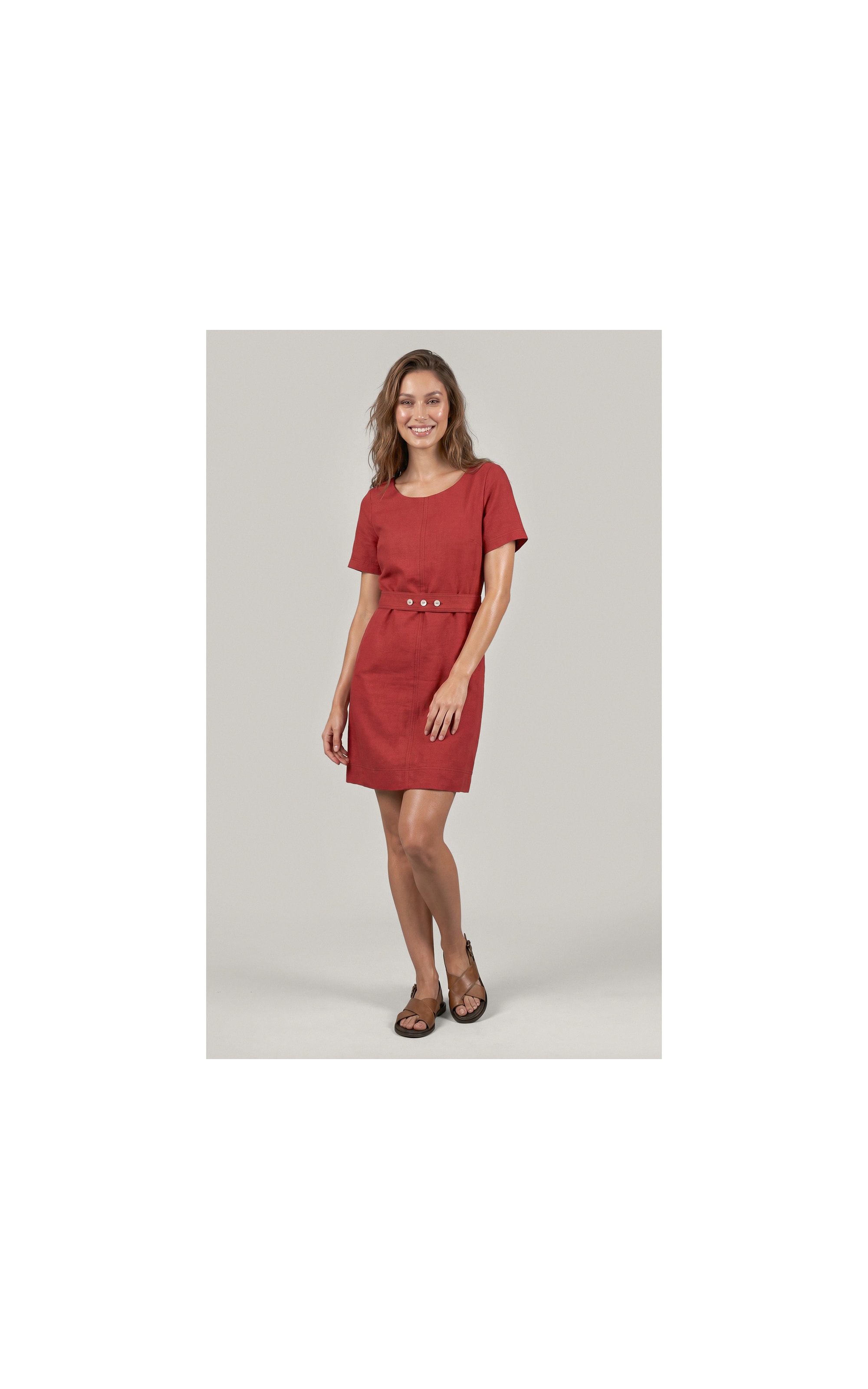 Vestido Beatrice  Puro Linho Vinho