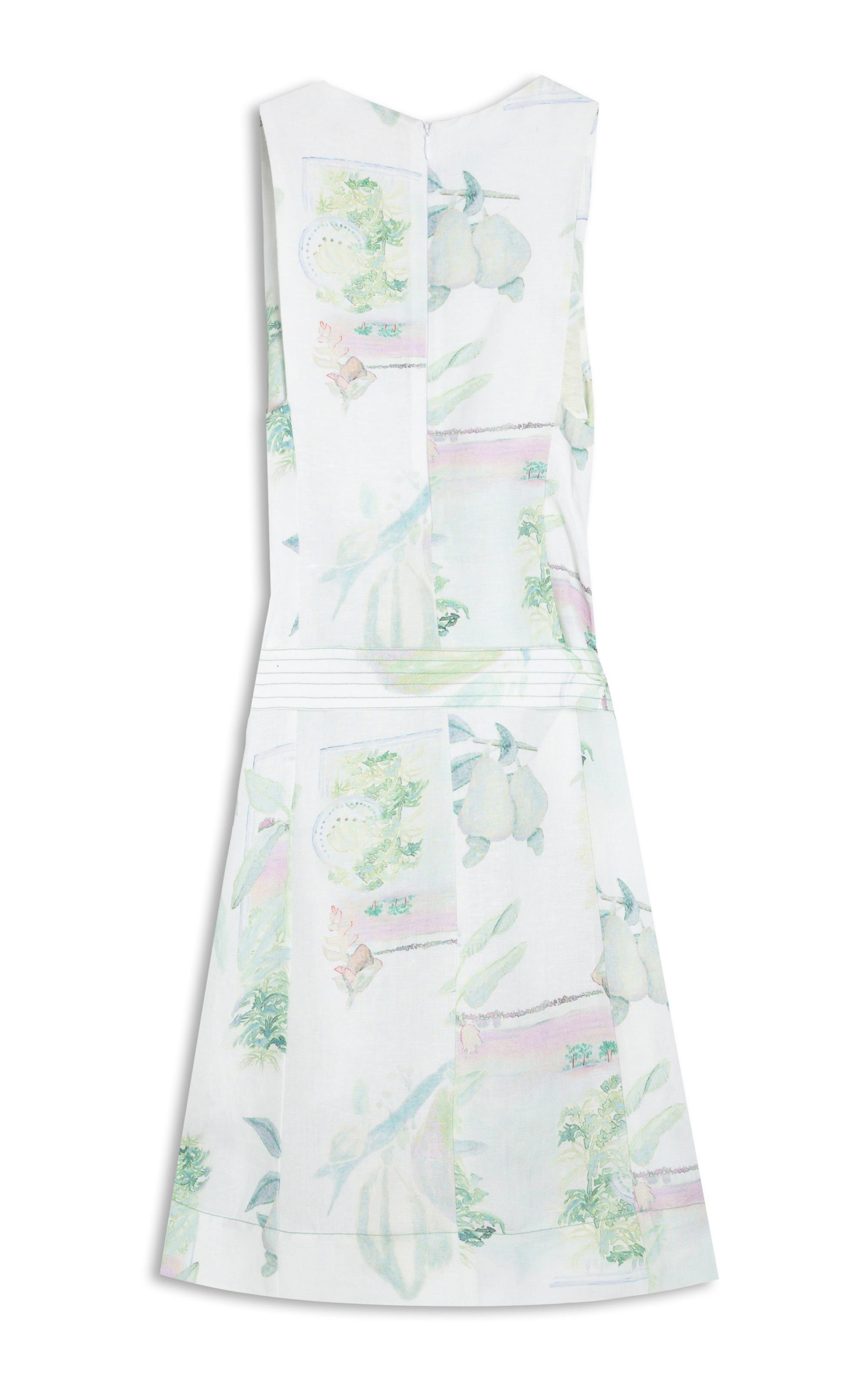 Vestido Betania Lb Estampa Tropical Branco