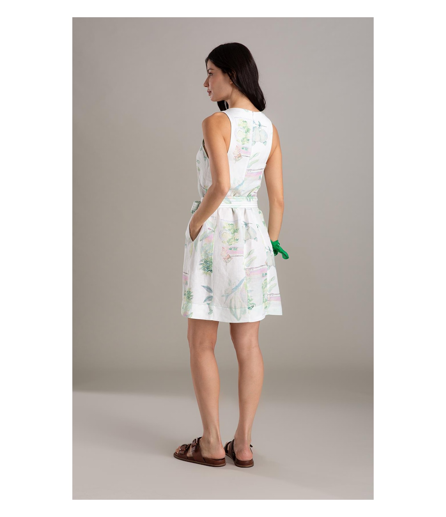 Vestido Betania Lb Estampa Tropical Branco