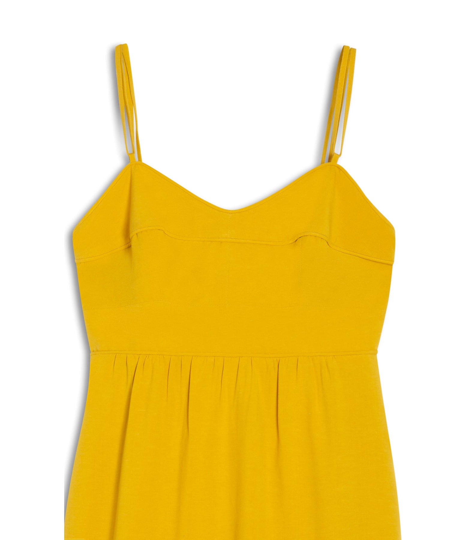 Vestido Betty Linho Blend Liso Mostarda