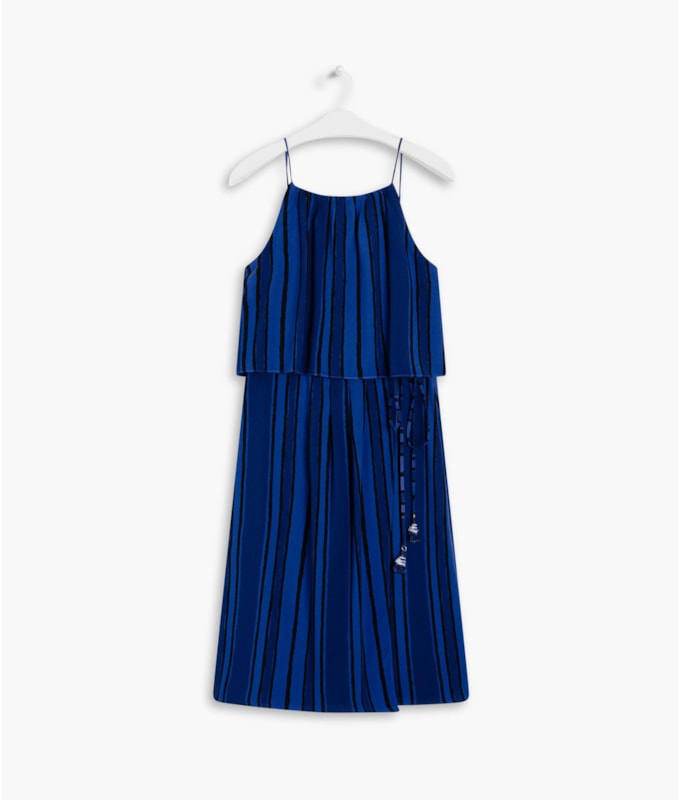 Vestido Cacao Viscose Est Bold Stripes Royal
