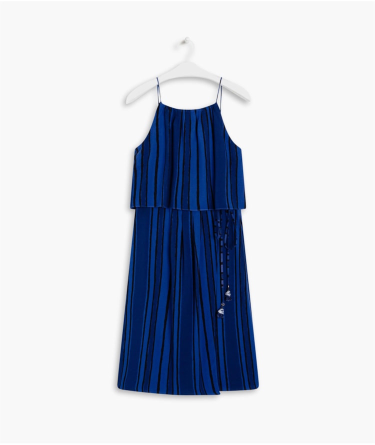 Vestido Cacao Viscose Est Bold Stripes Royal