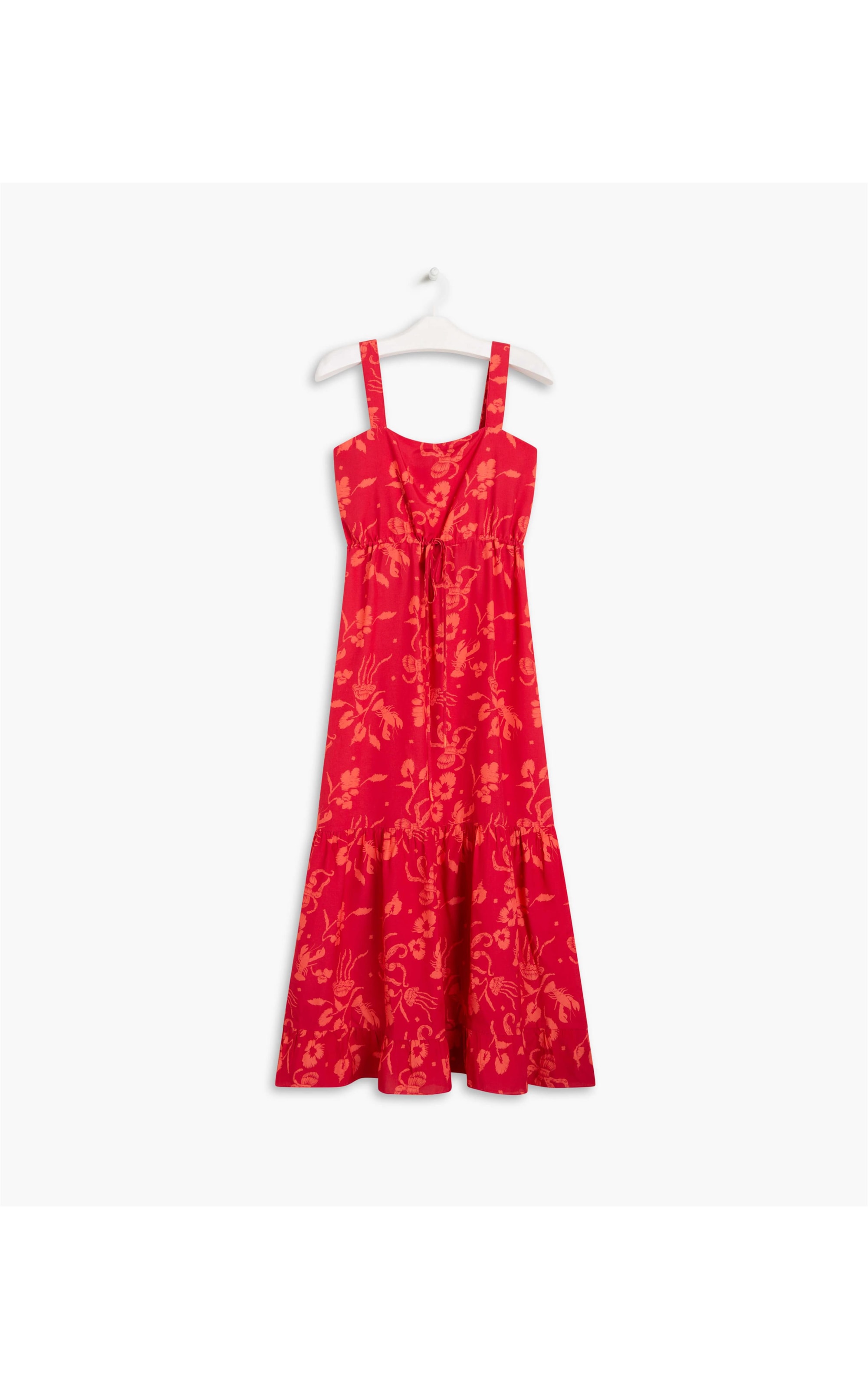 Vestido Carmen Viscose Est Mar Bordado Cereja