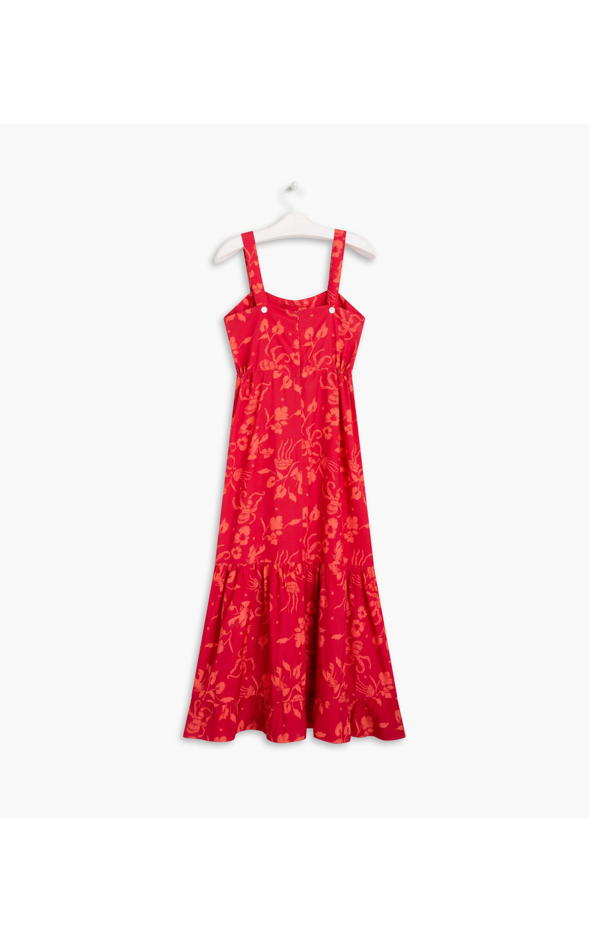 Vestido Carmen Viscose Est Mar Bordado Cereja