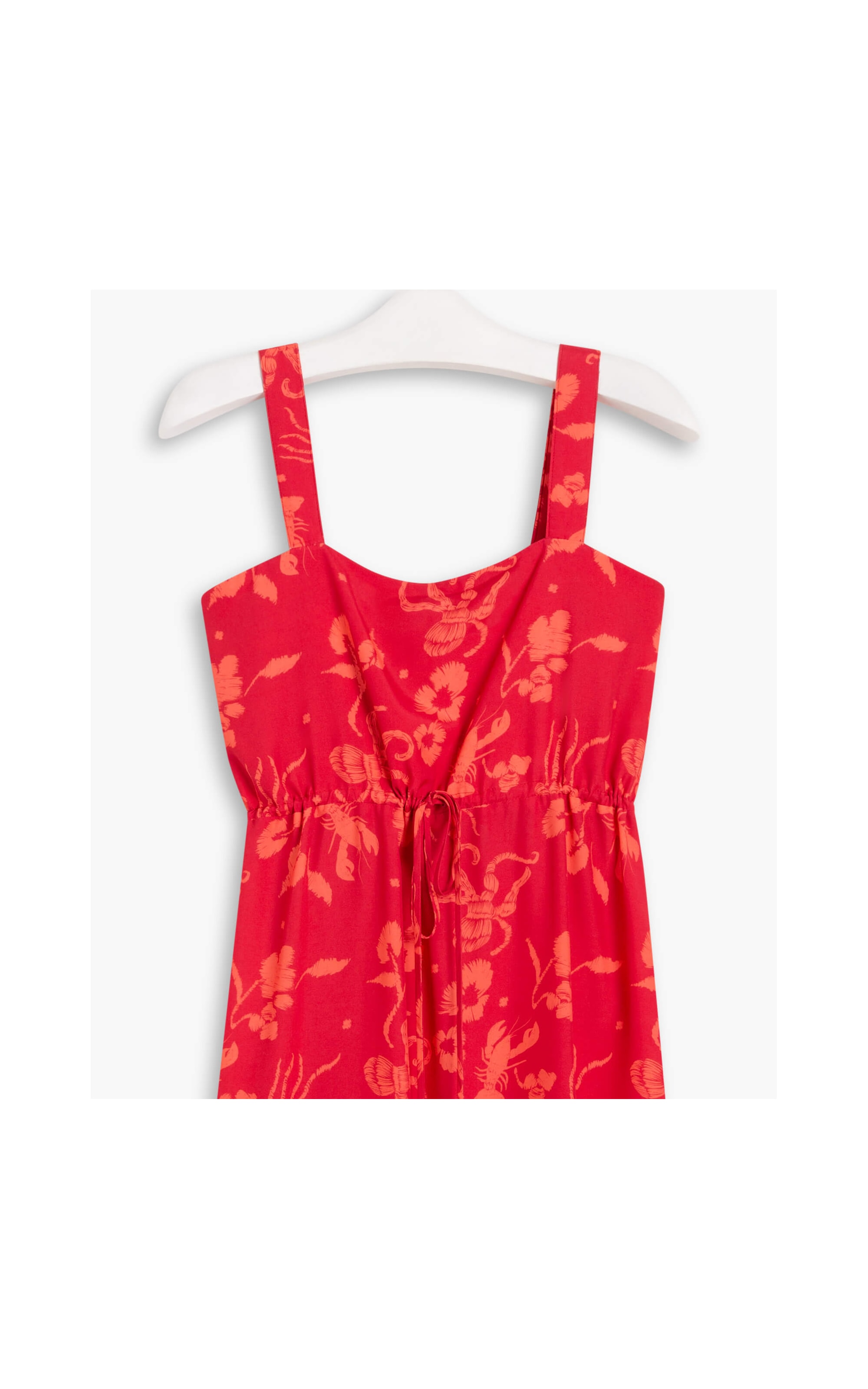Vestido Carmen Viscose Est Mar Bordado Cereja
