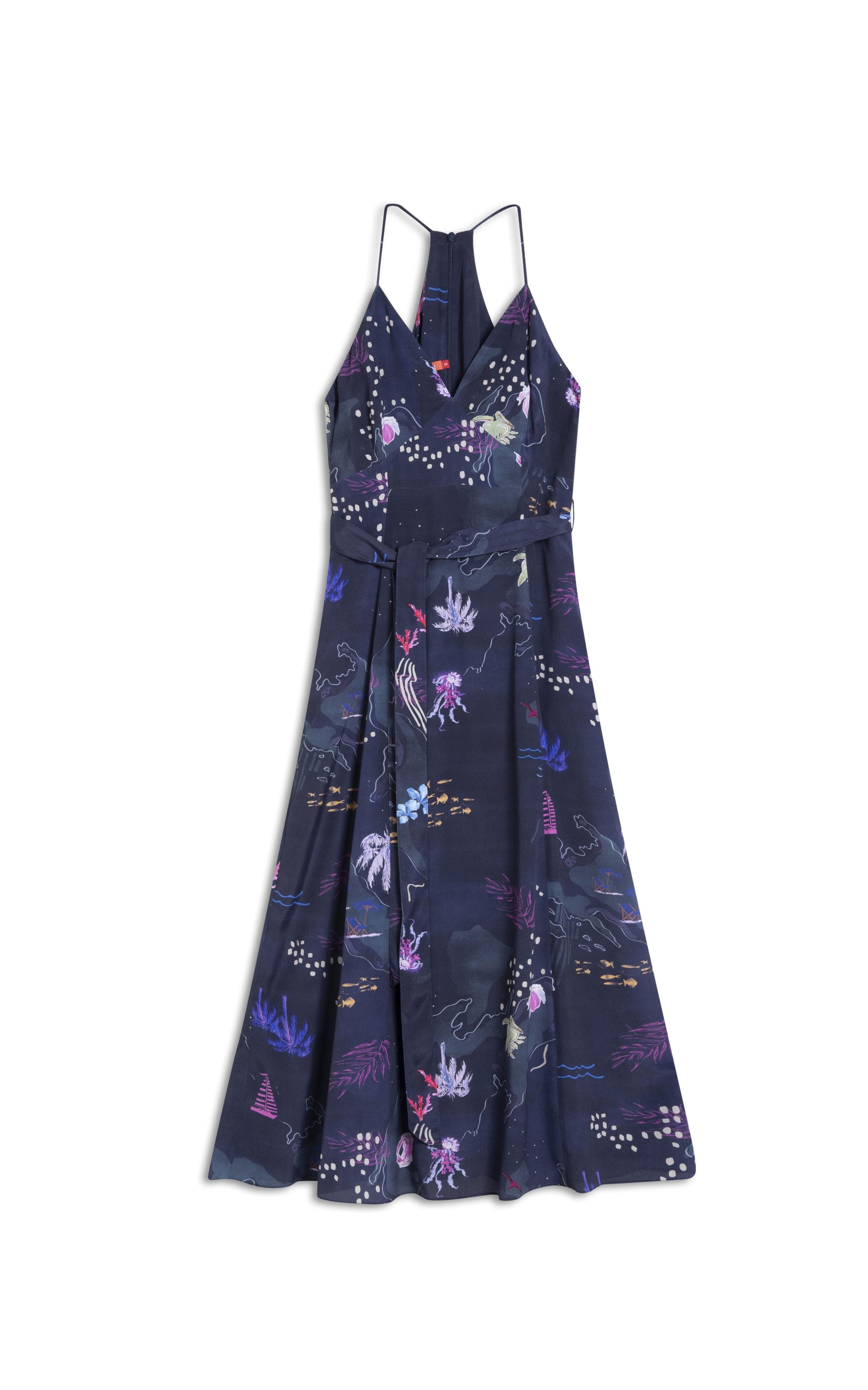 Vestido Cedro Viscose Dark Navy