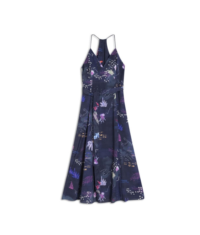 Vestido Cedro Viscose Dark Navy