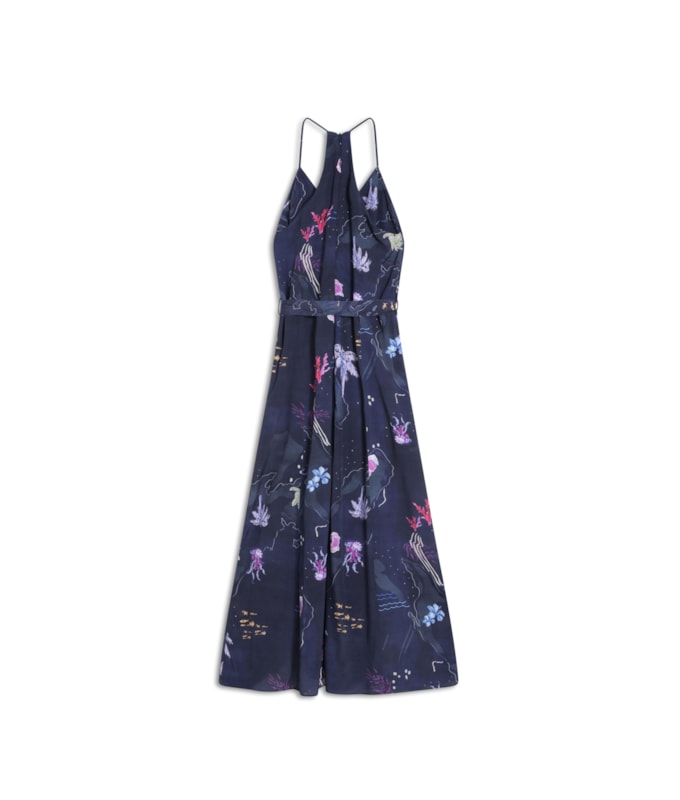 Vestido Cedro Viscose Dark Navy