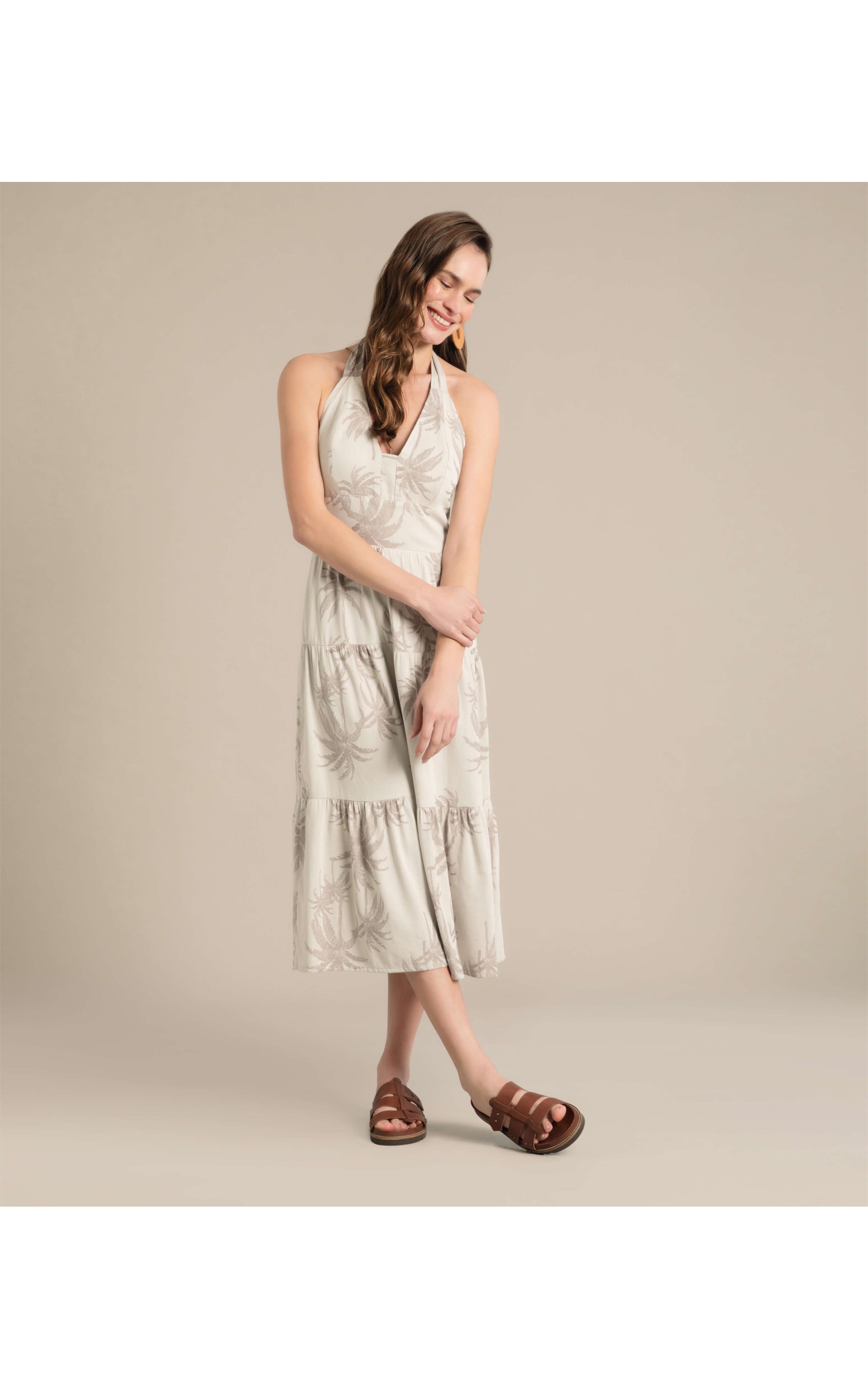 Vestido Cléo Jacquard Coconut Sandy