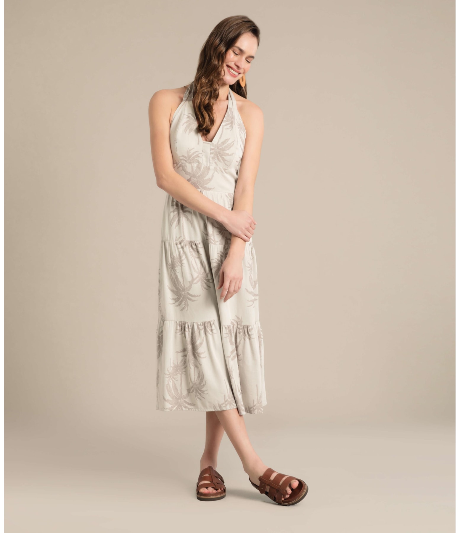 Vestido Cléo Jacquard Coconut Sandy