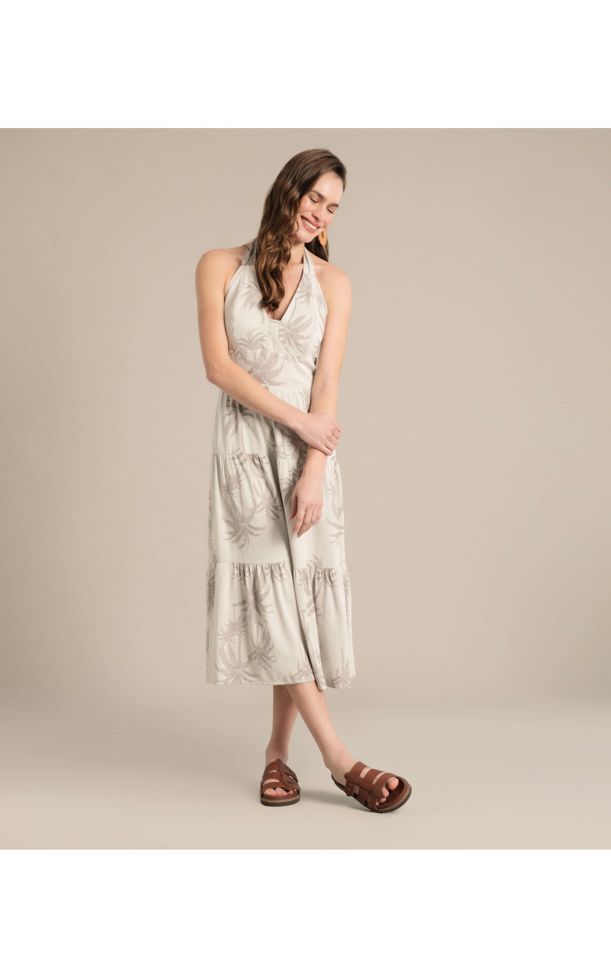 Vestido Cléo Jacquard Coconut Sandy
