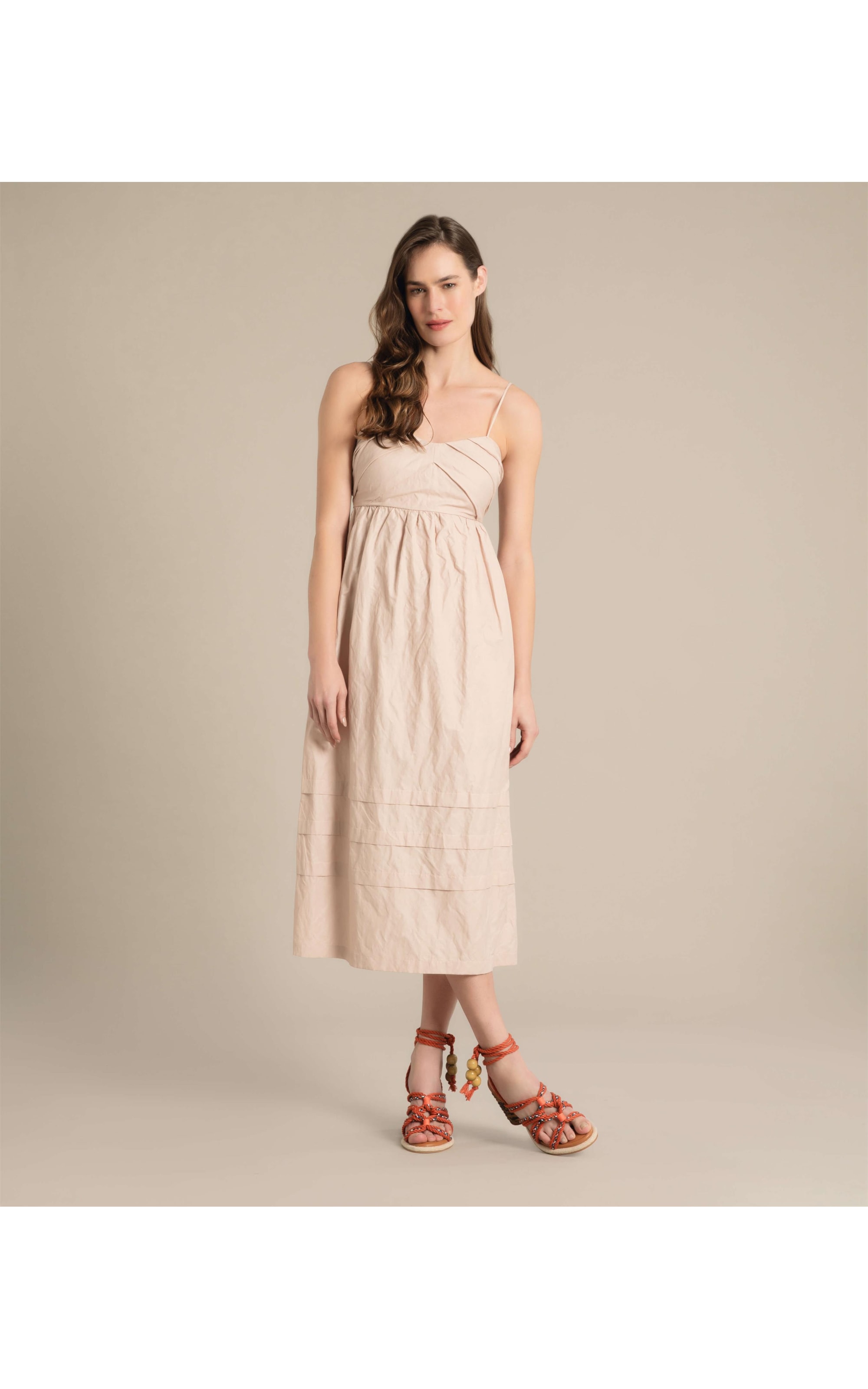 Vestido Cloud Memory Liso Areia