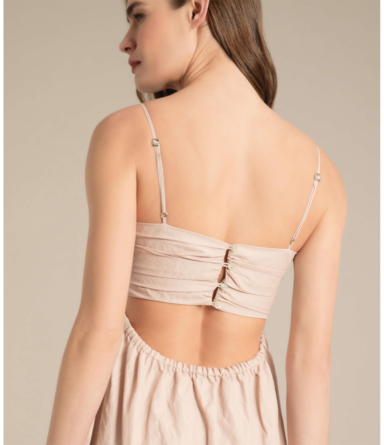 Vestido Cloud Memory Liso Areia