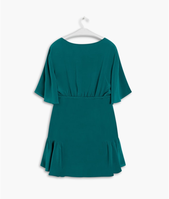 Vestido Cora Seda Lisa Esmeralda