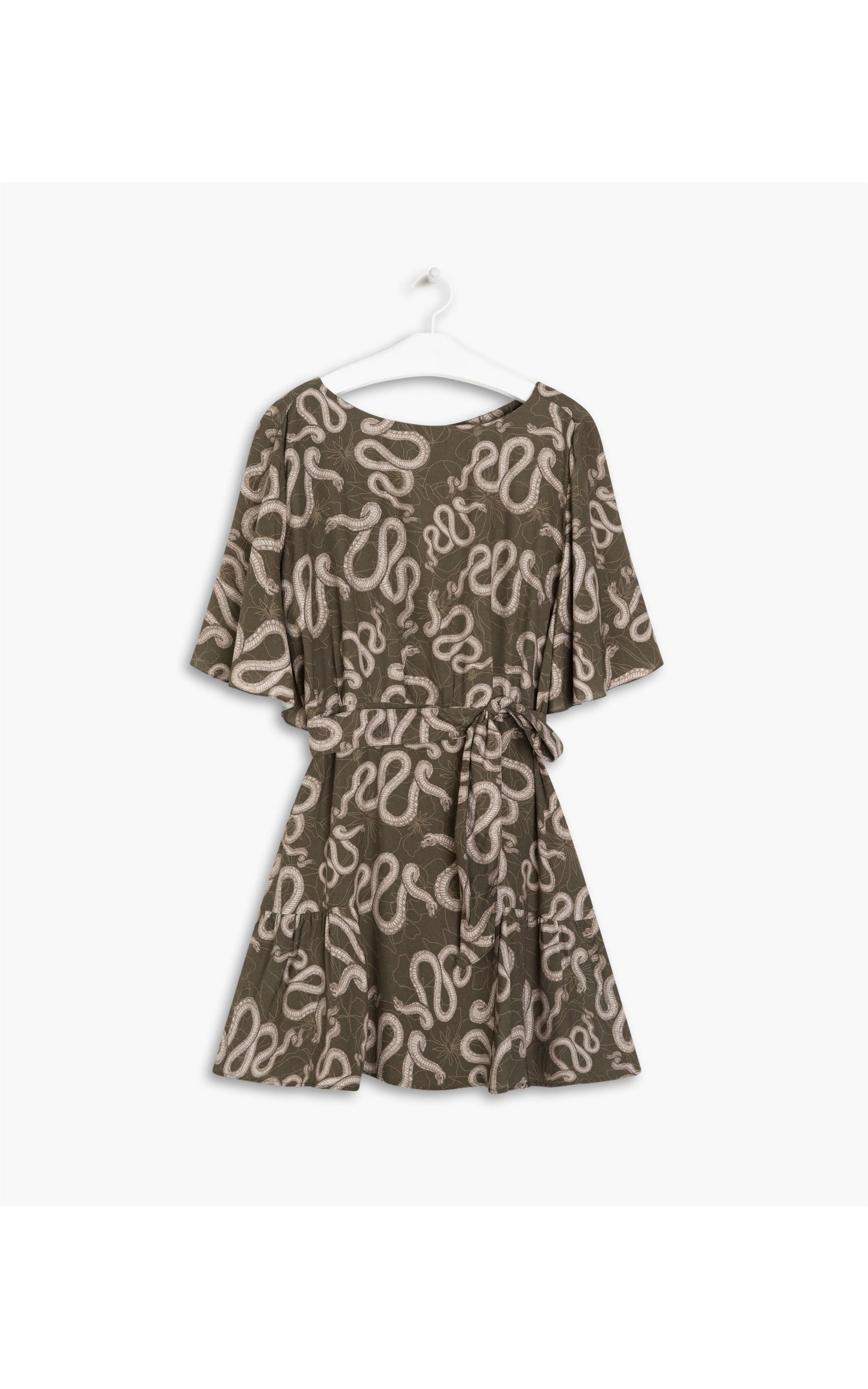 Vestido Cora Viscose Est Cobra Verde Army