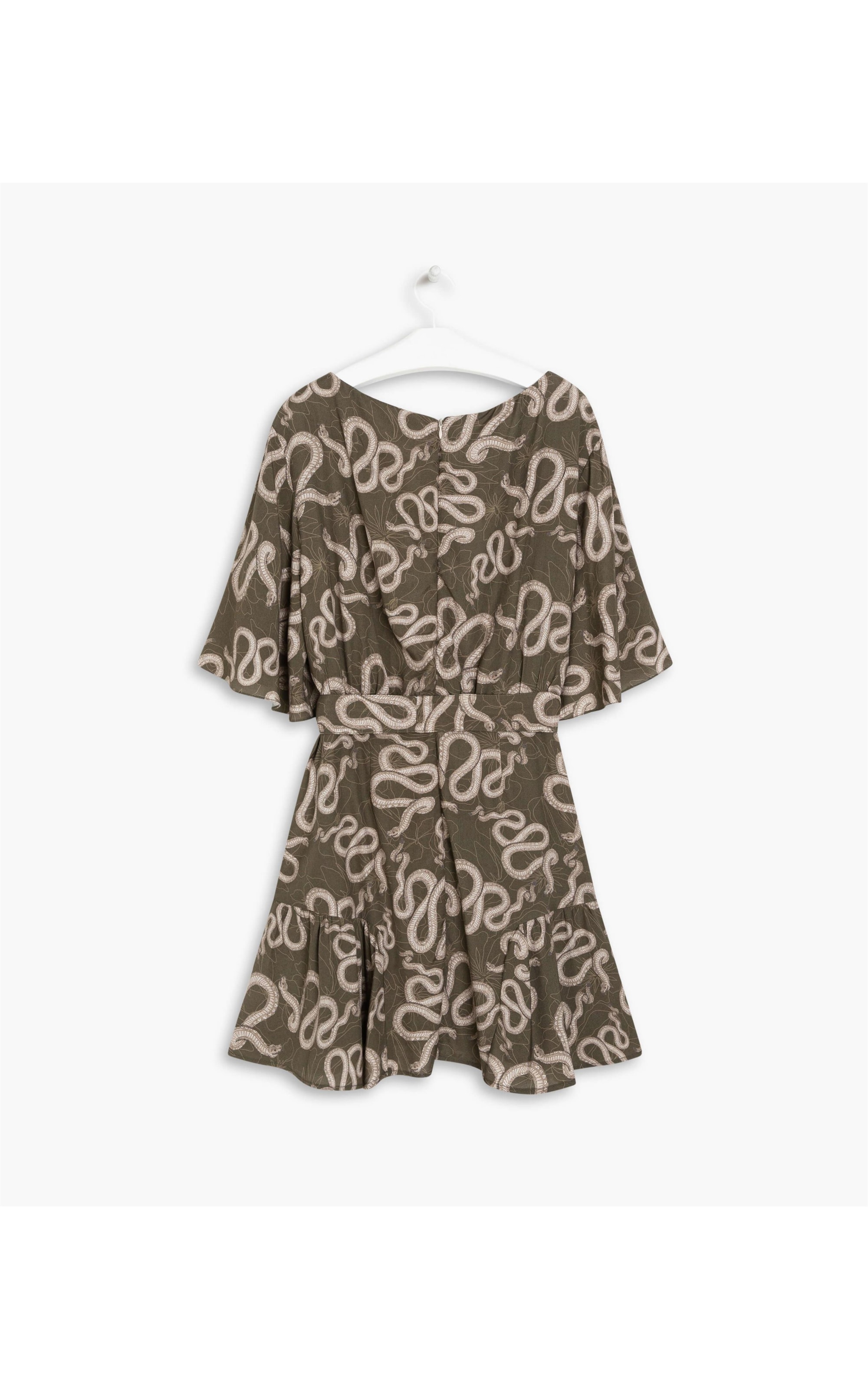 Vestido Cora Viscose Est Cobra Verde Army