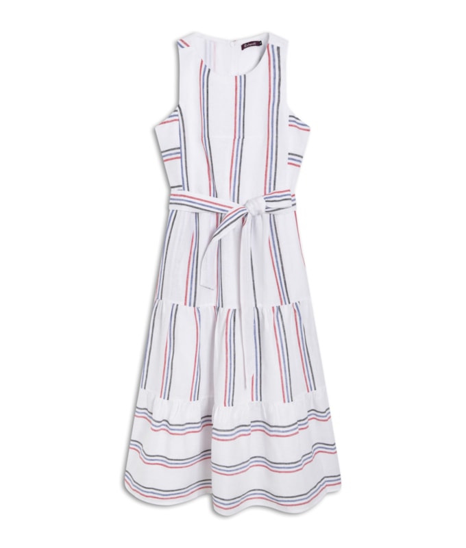 Vestido Diamond Linho Fio Tinto Branco