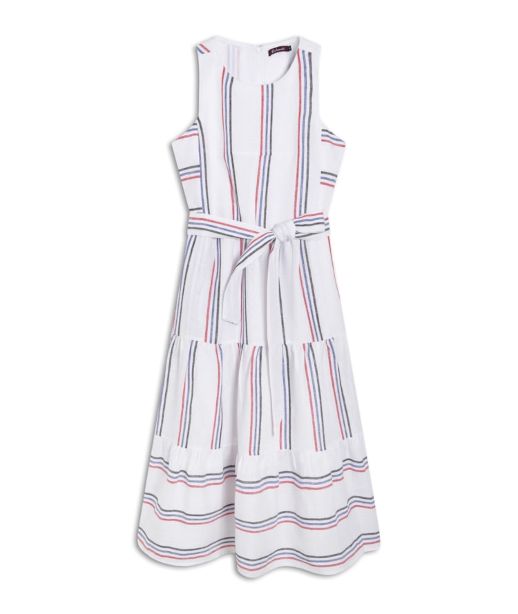 Vestido Diamond Linho Fio Tinto Branco