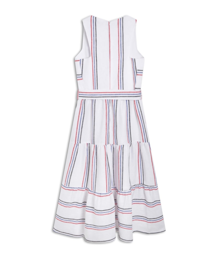 Vestido Diamond Linho Fio Tinto Branco