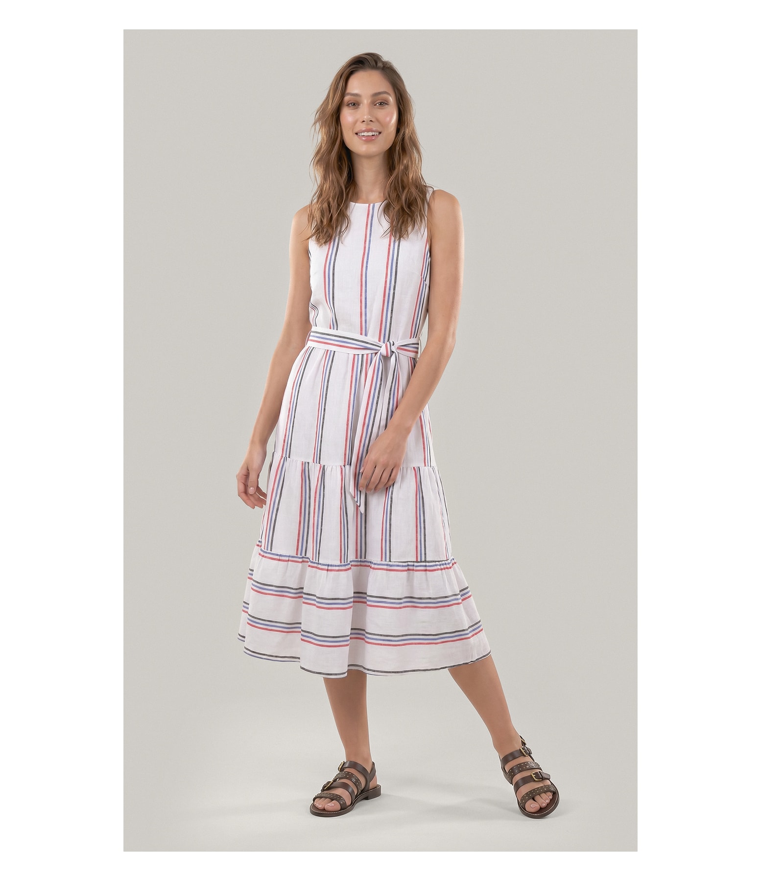 Vestido Diamond Puro Linho Fio Tinto Branco