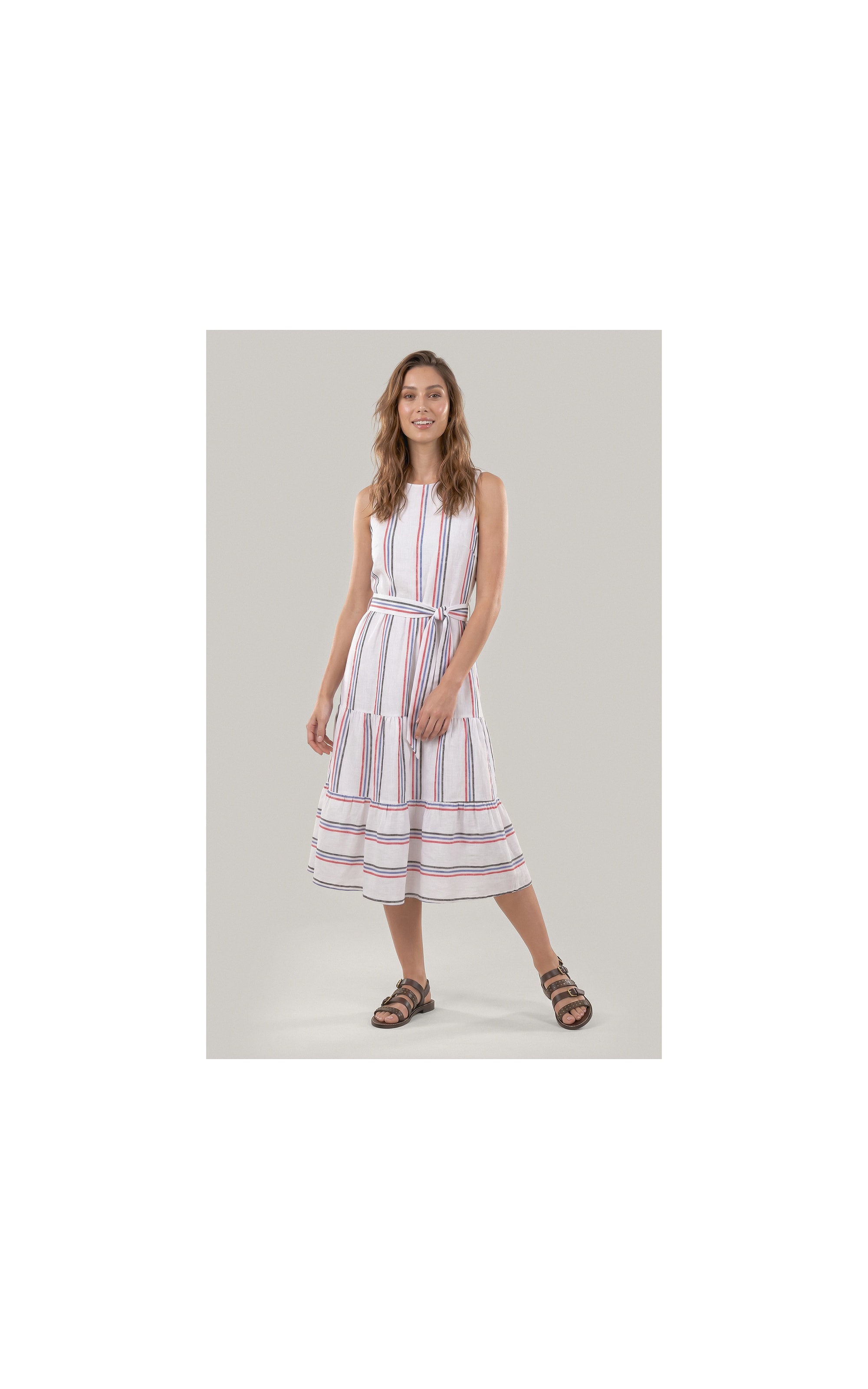 Vestido Diamond Puro Linho Fio Tinto Branco