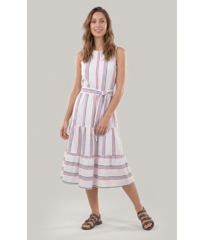 Vestido Diamond Puro Linho Fio Tinto Branco