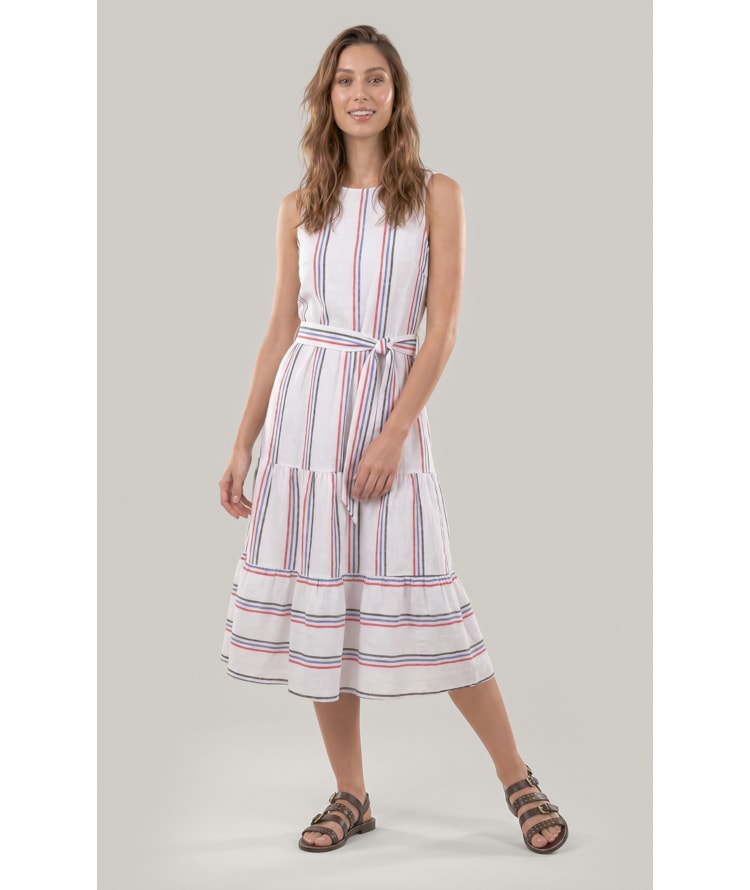 Vestido Diamond Puro Linho Fio Tinto Branco